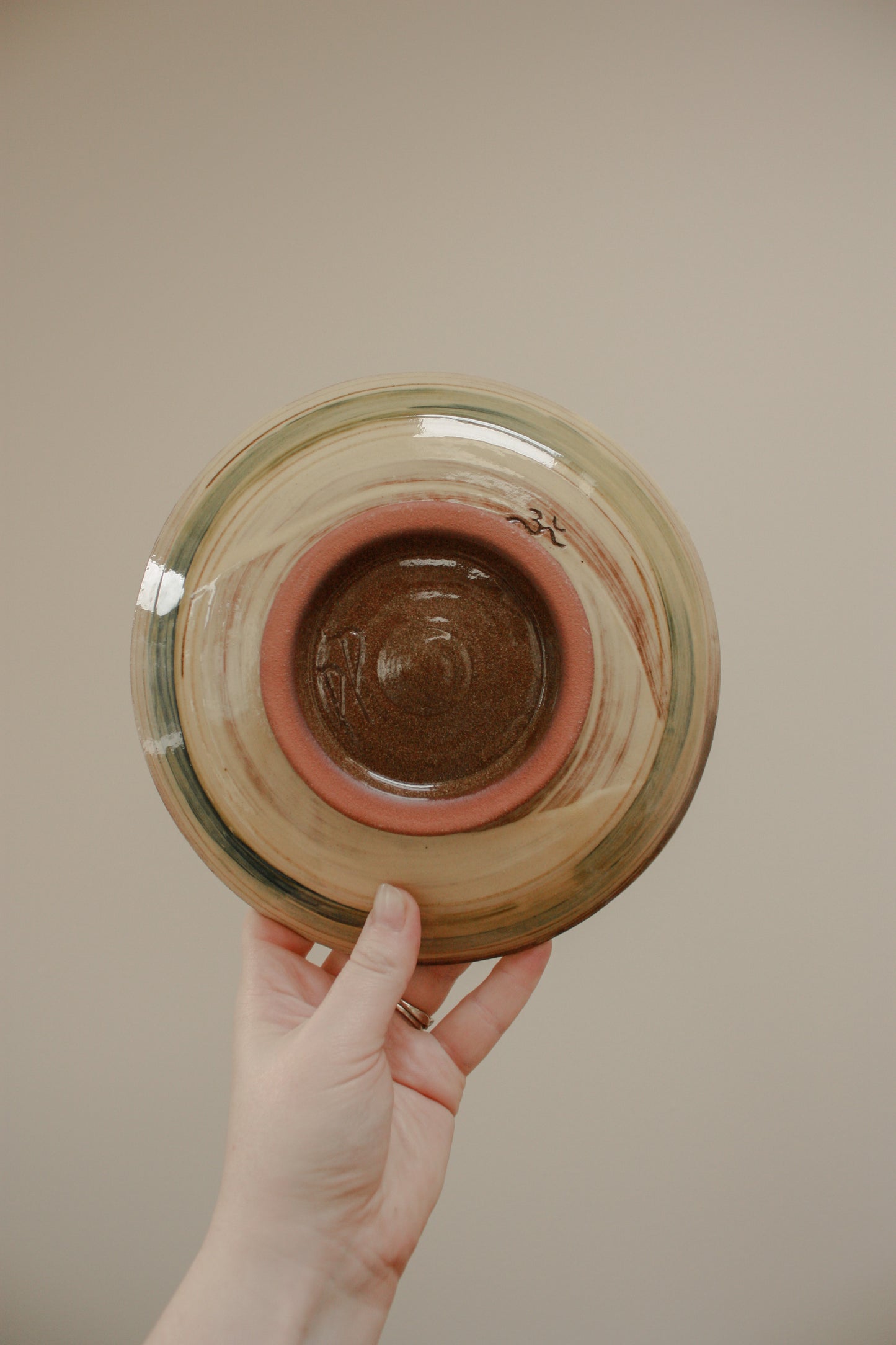 Vintage hand painted plate - hare and berries