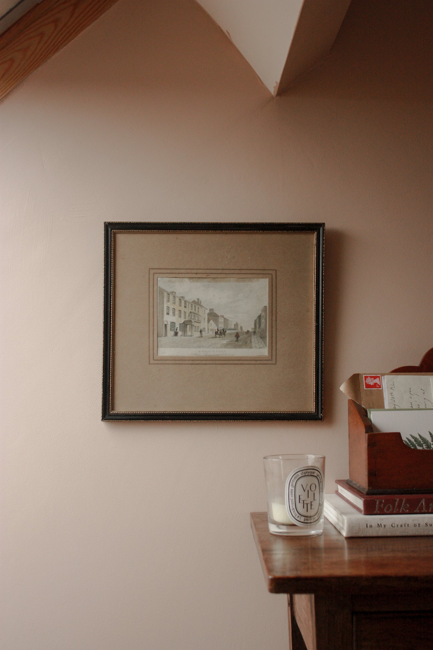 Vintage book plate print (Clemens street, Blenheim Hotel - Leamington)
