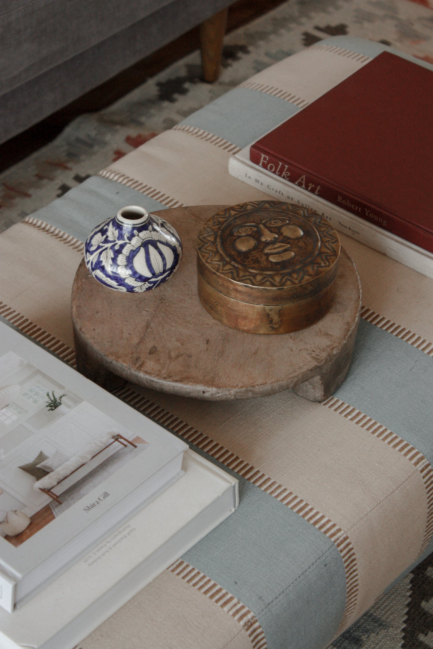 Vintage aged wooden chapati board