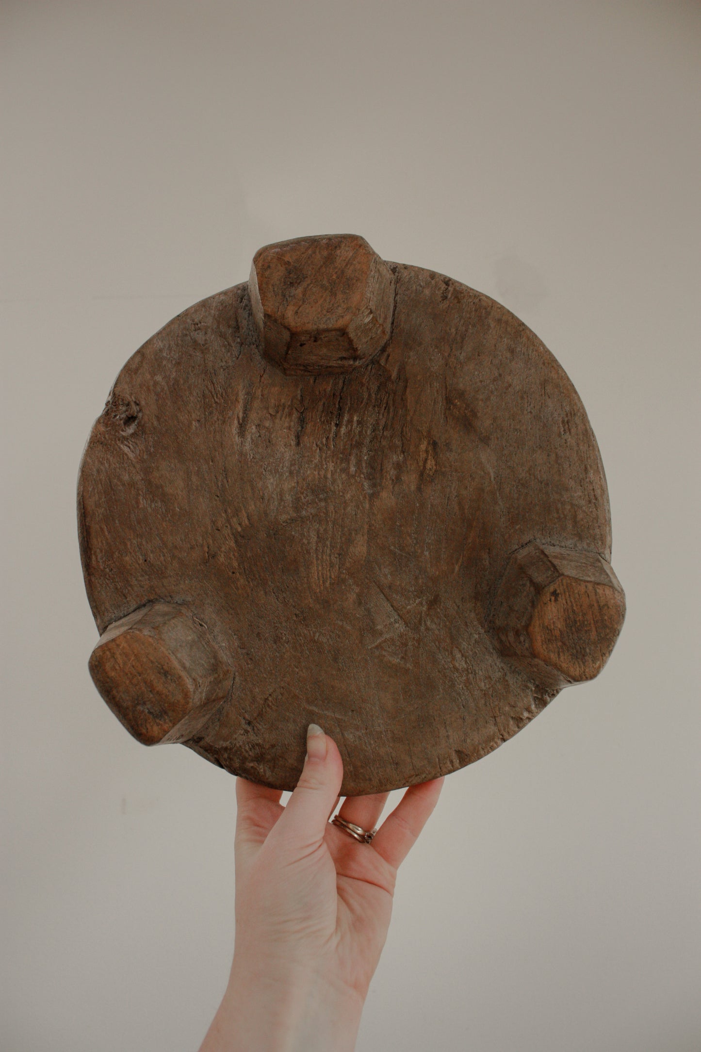 Vintage aged wooden chapati board