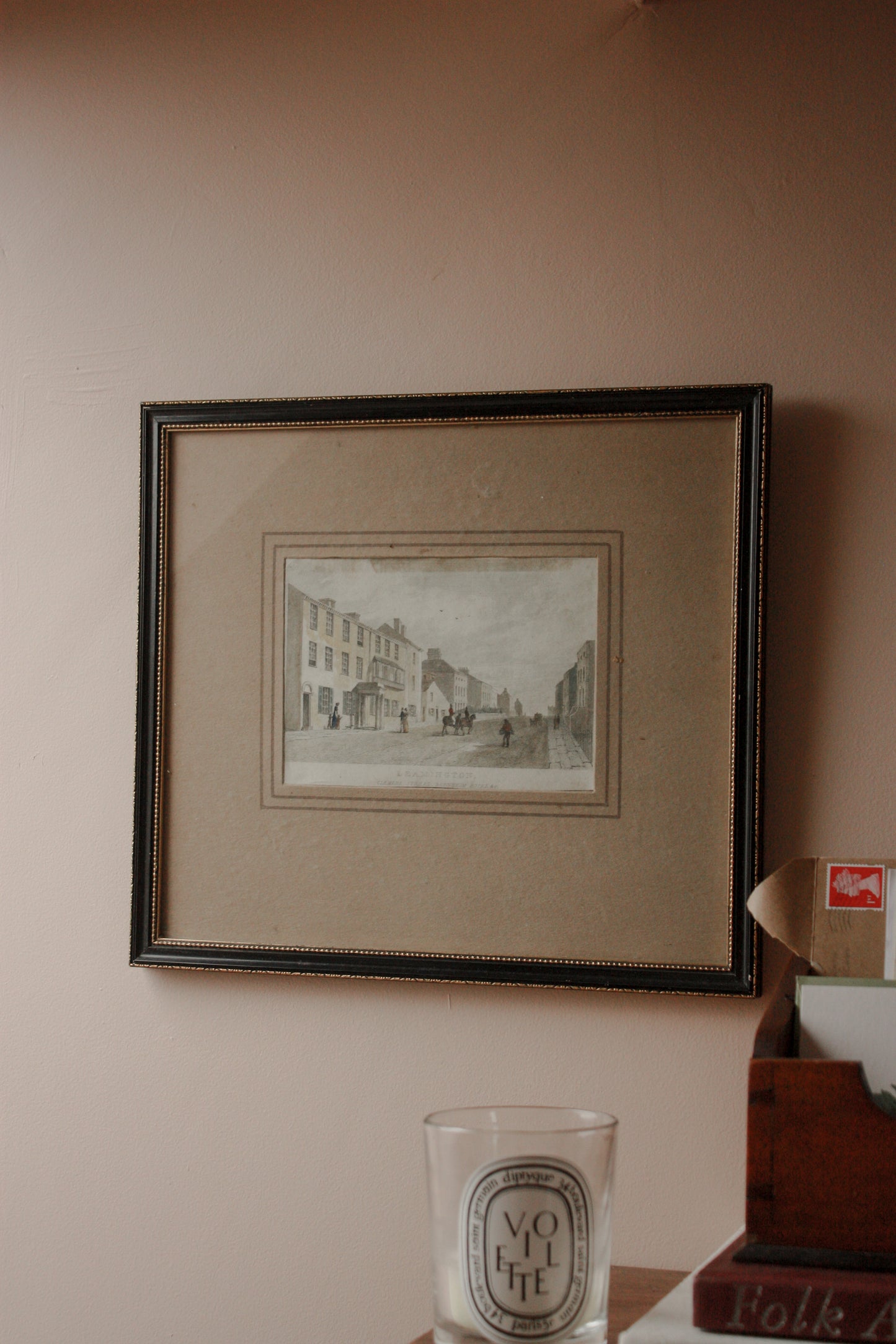 Vintage book plate print (Clemens street, Blenheim Hotel - Leamington)