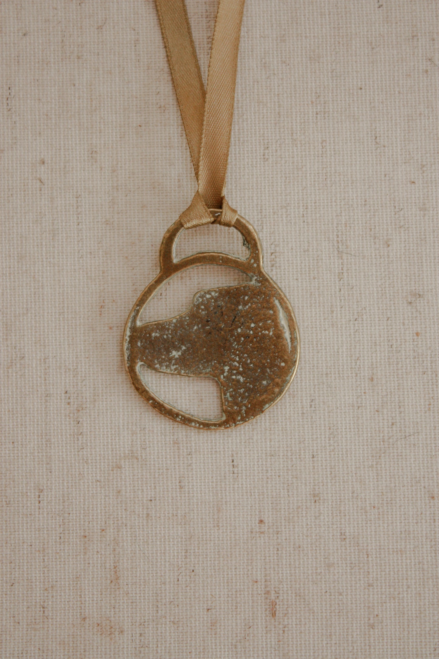 Vintage brass spaniel token