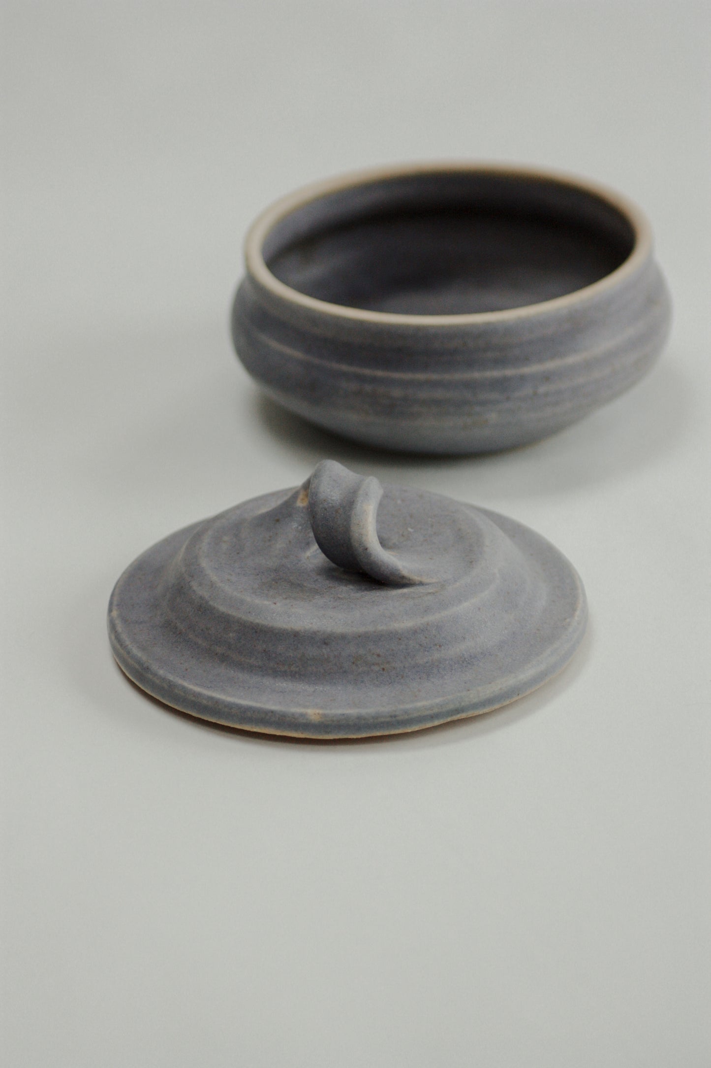 Vintage studio pottery lidded pot