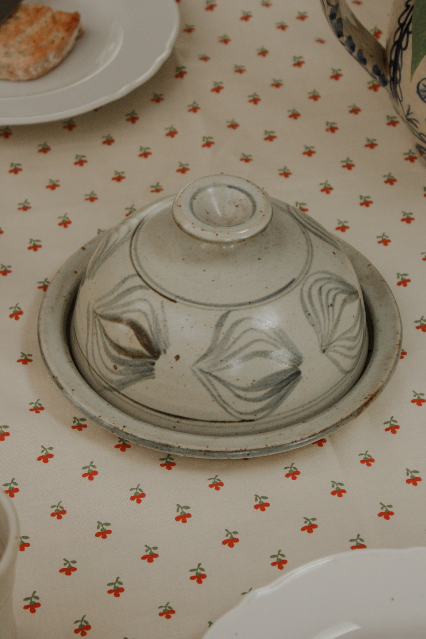 Vintage studio pottery butter dish