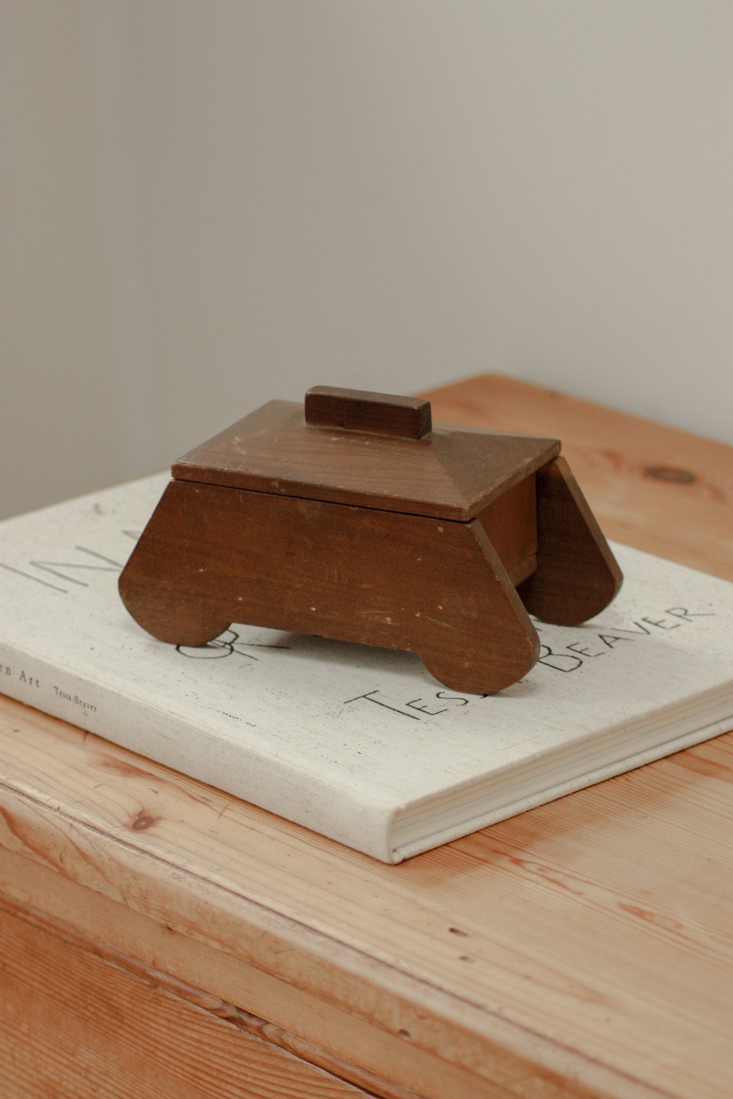 Vintage handmade wooden box made in 1943