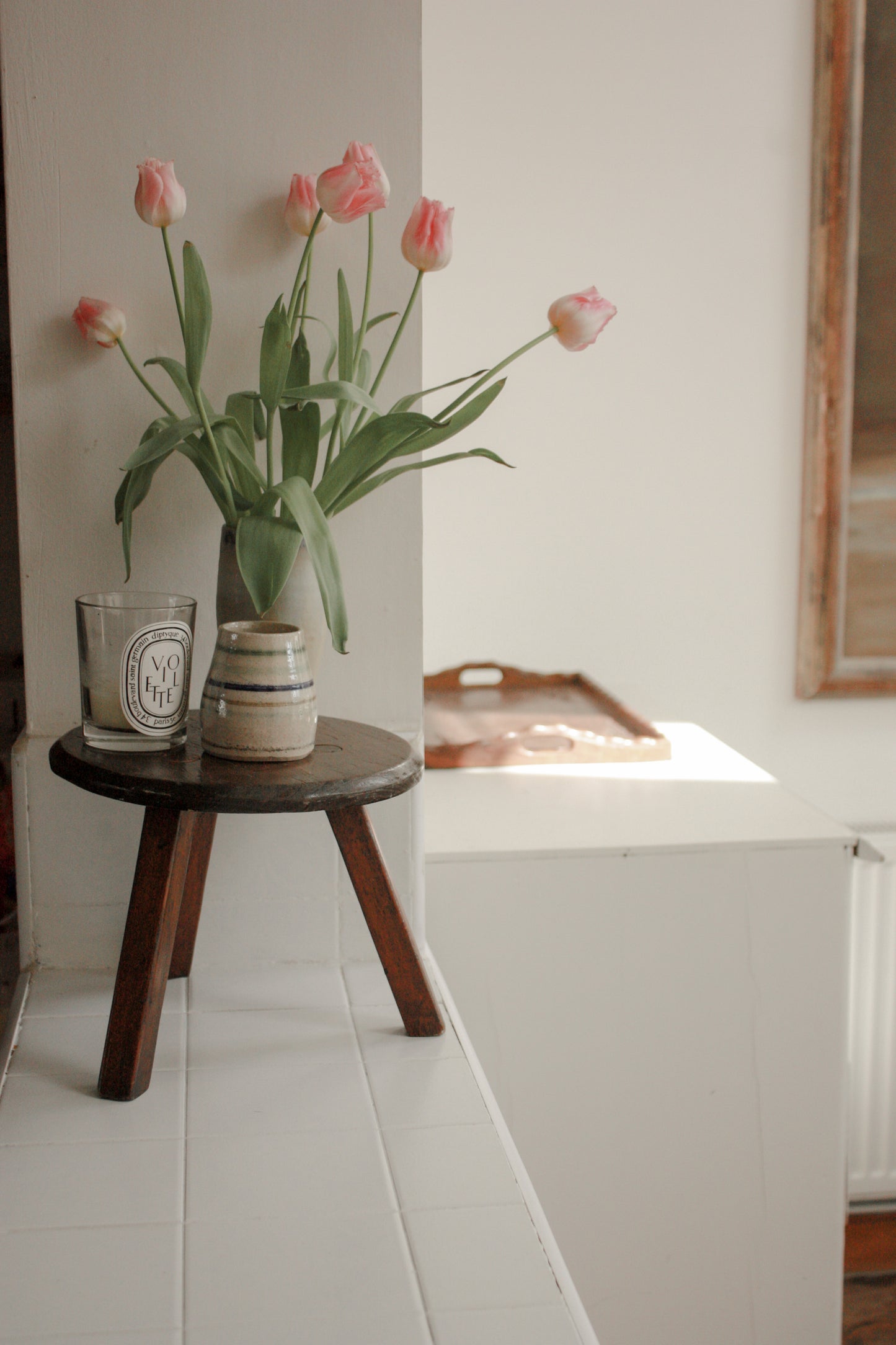 Vintage wooden mini stool