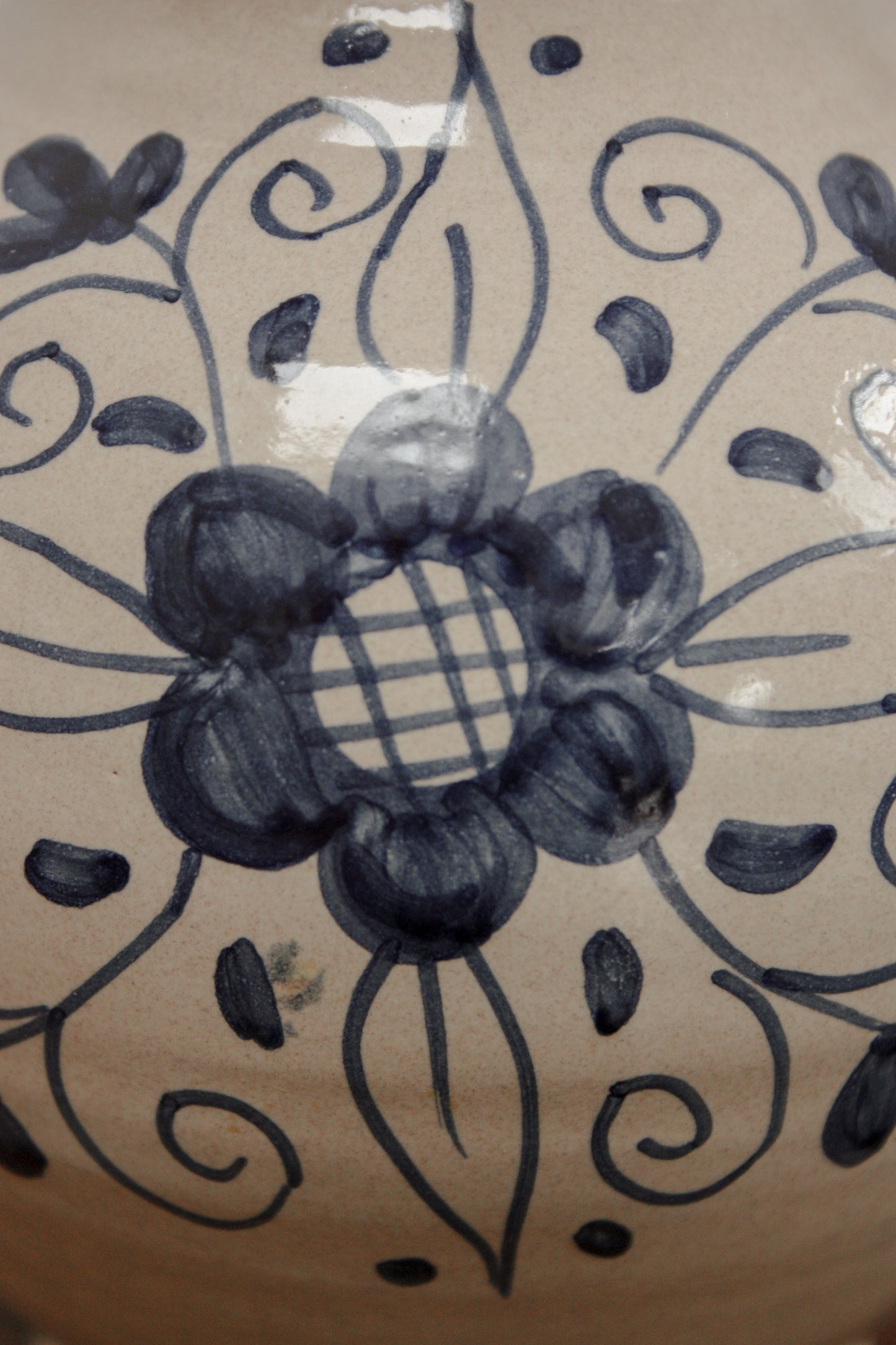 Vintage hand-painted vase - floral folk art style