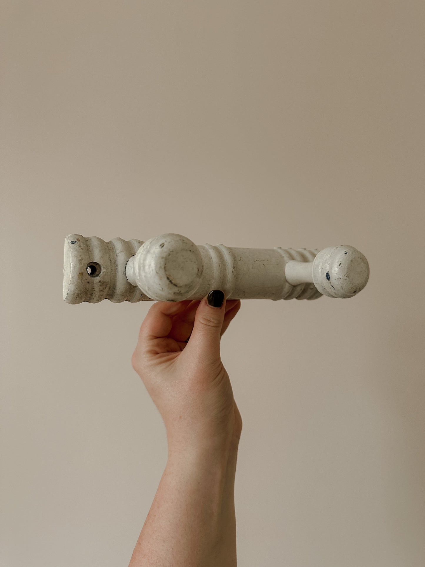 Vintage painted French faux bamboo double hook