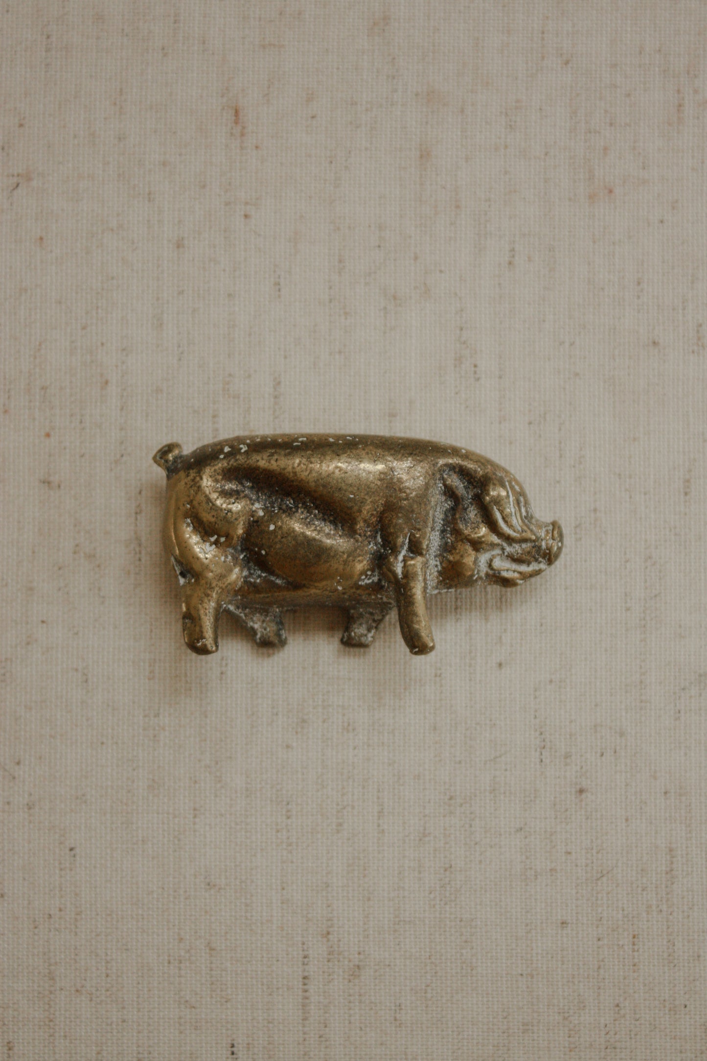 Vintage brass pig paperweight