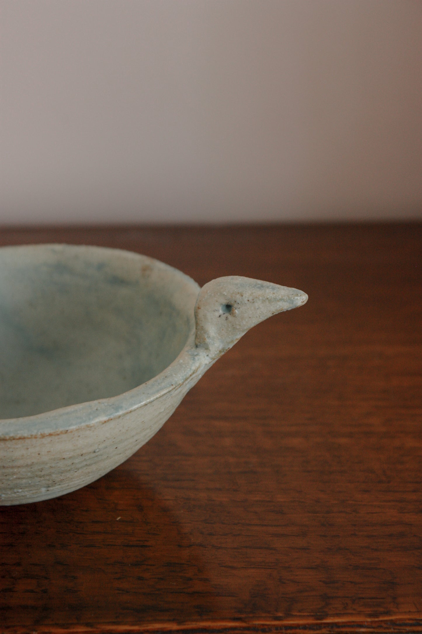 Vintage art pottery bird bowl