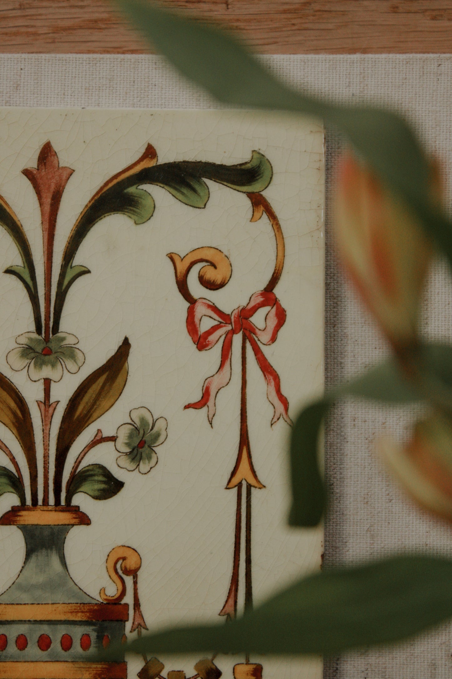 Antique early 20th century hearth tile