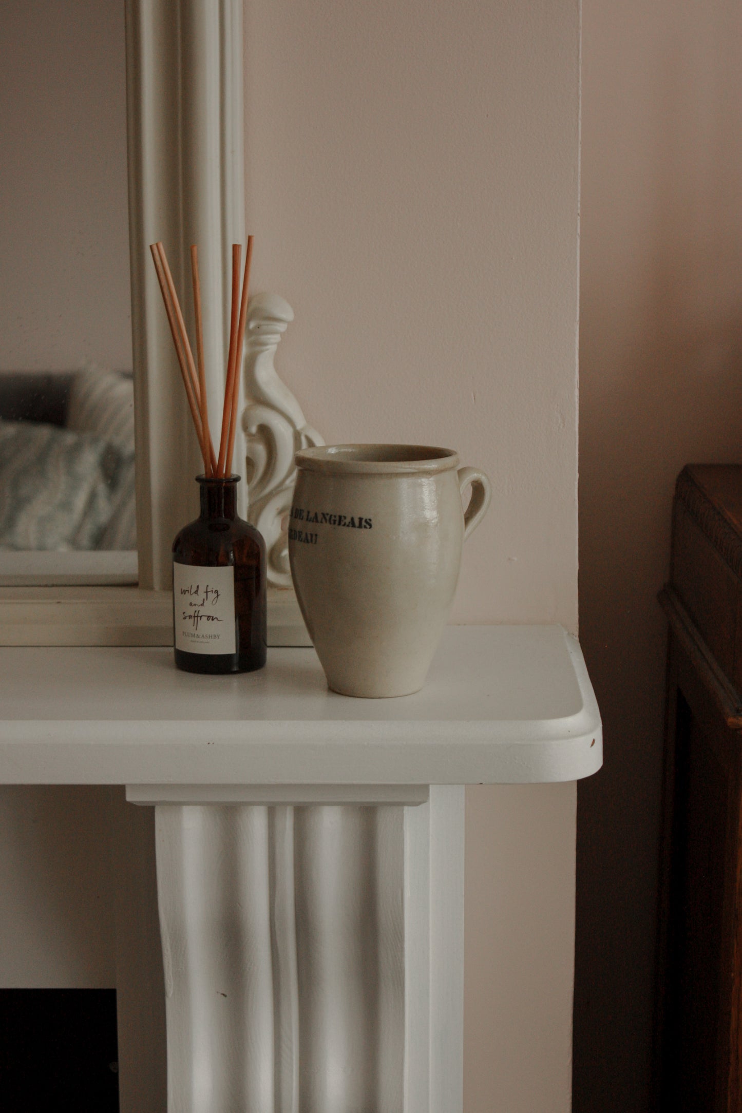 Vintage French pale stoneware pot