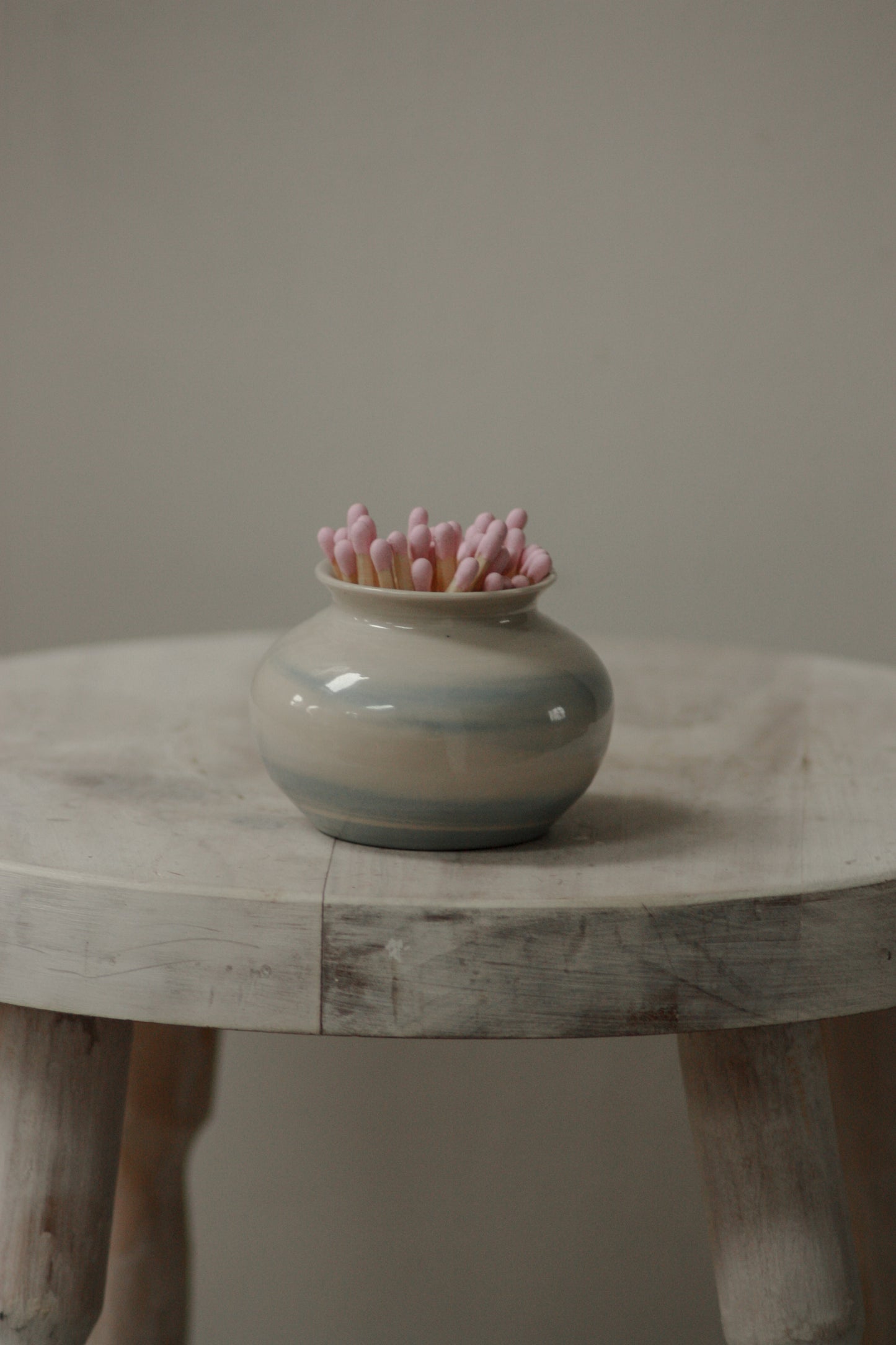 Vintage studio pottery match pot