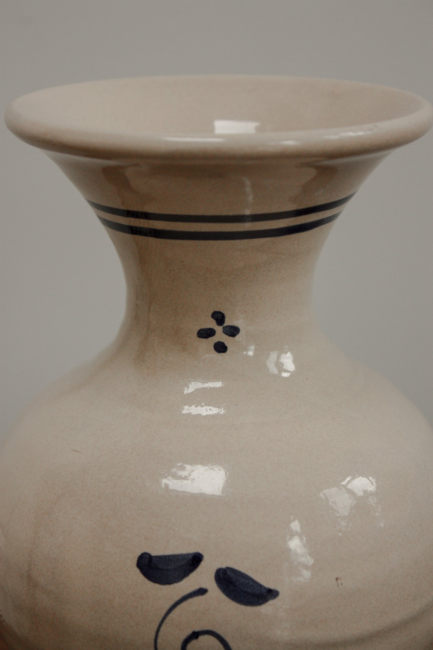 Vintage hand-painted vase - floral folk art style
