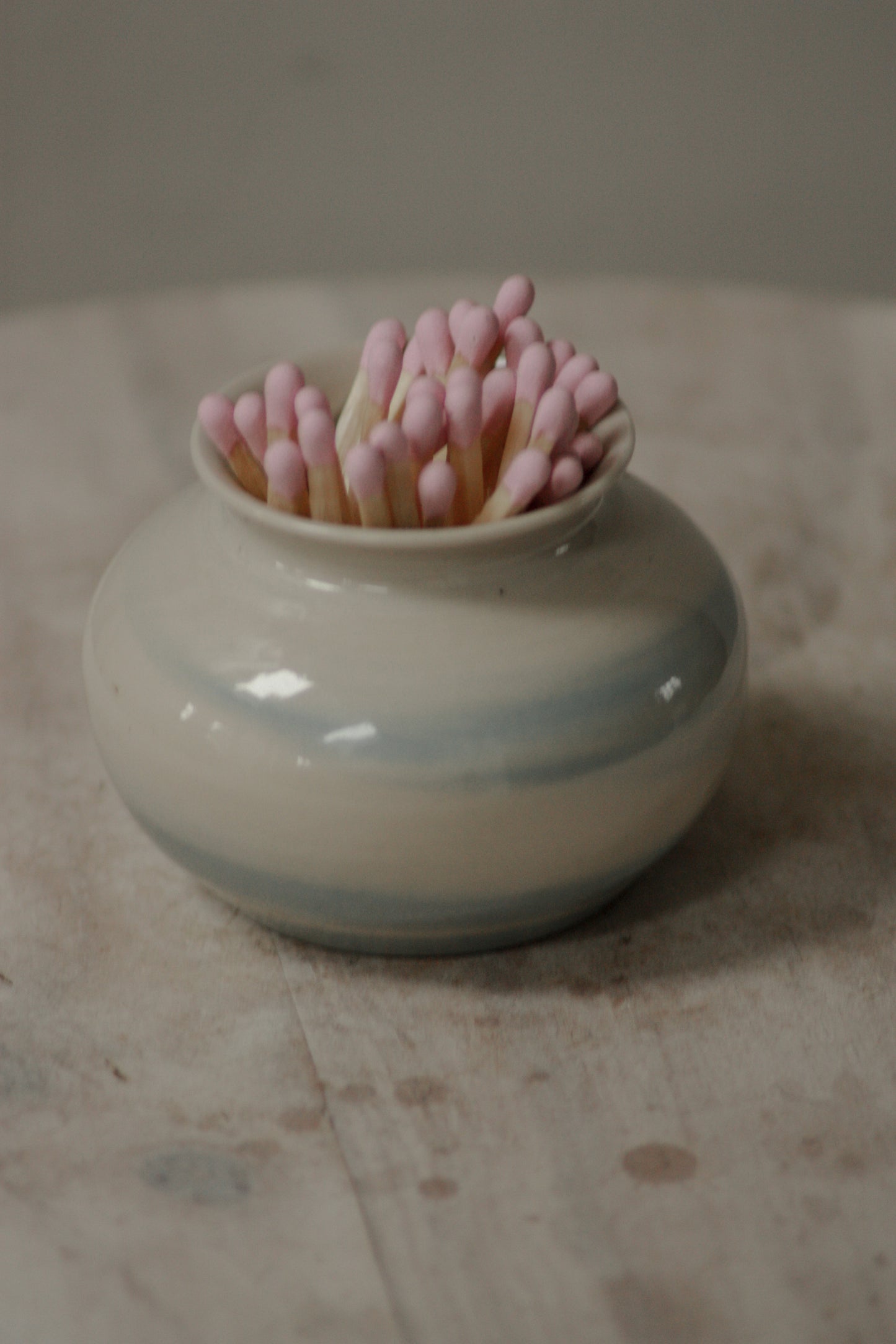 Vintage studio pottery match pot