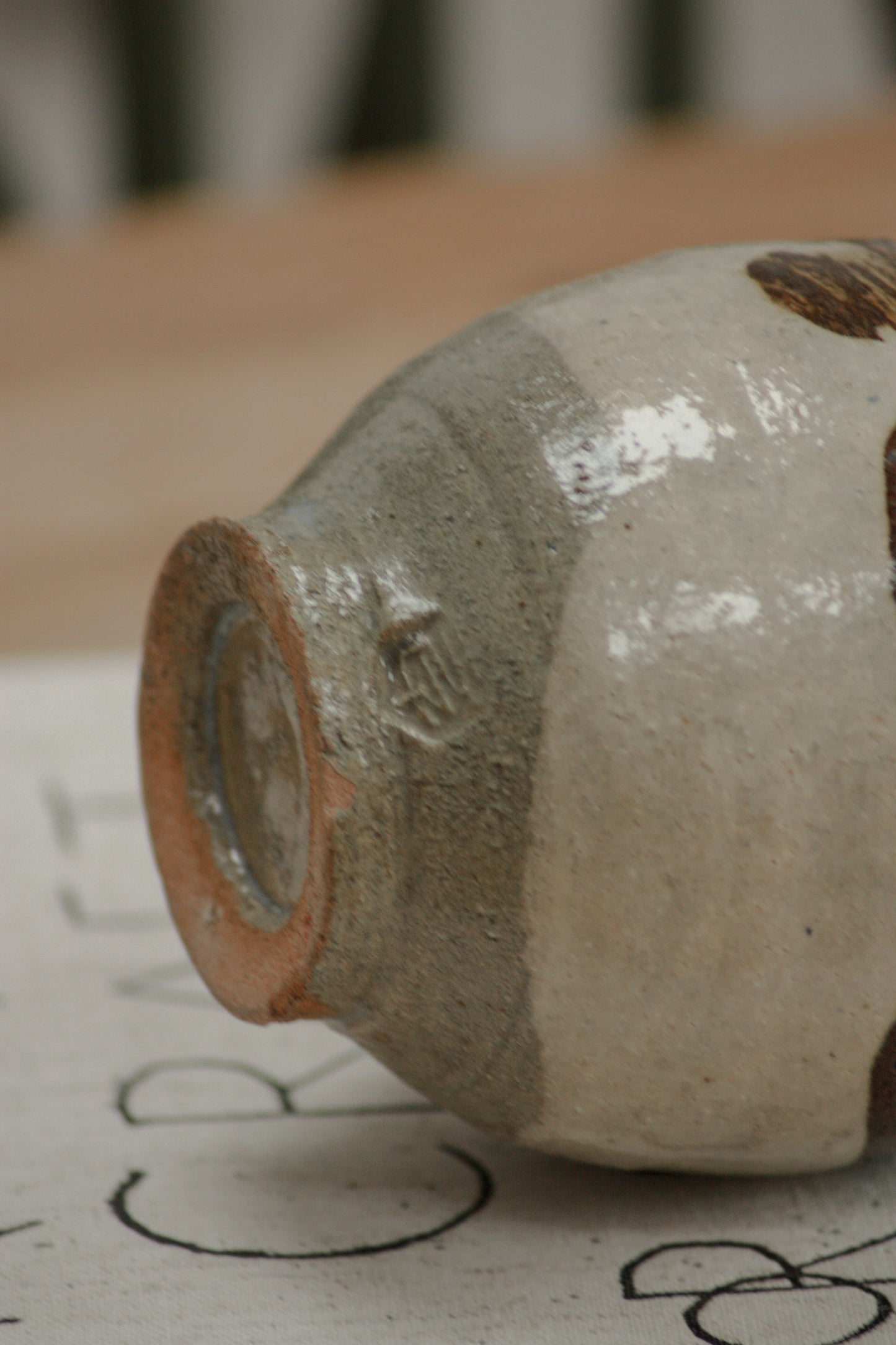 Vintage Chinese studio pottery vessel