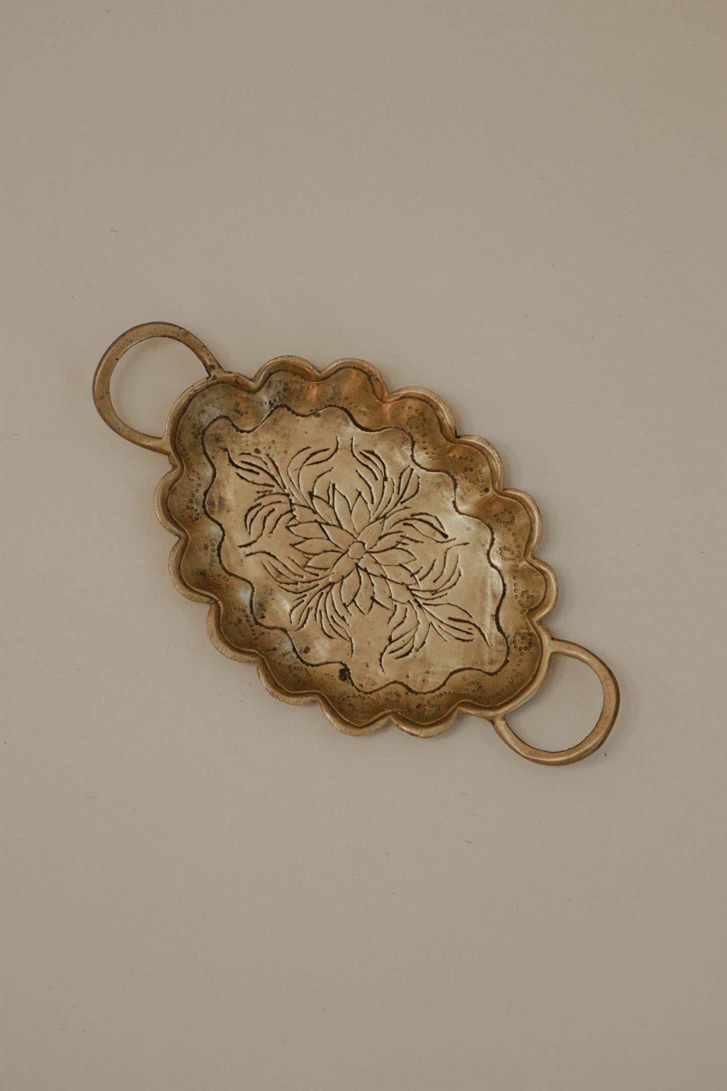 Vintage brass scalloped trinket dish