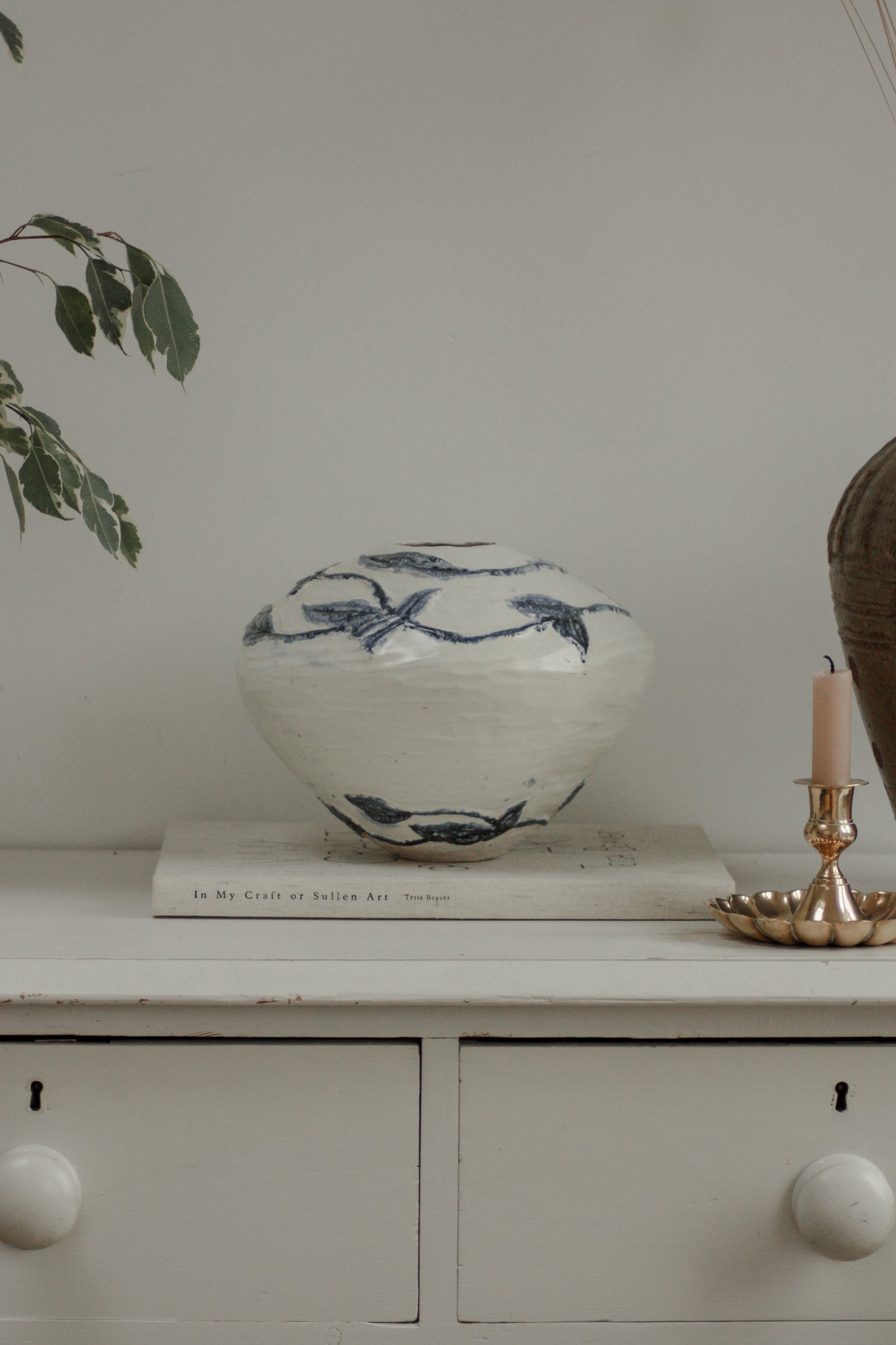Large sculptural studio pottery vase
