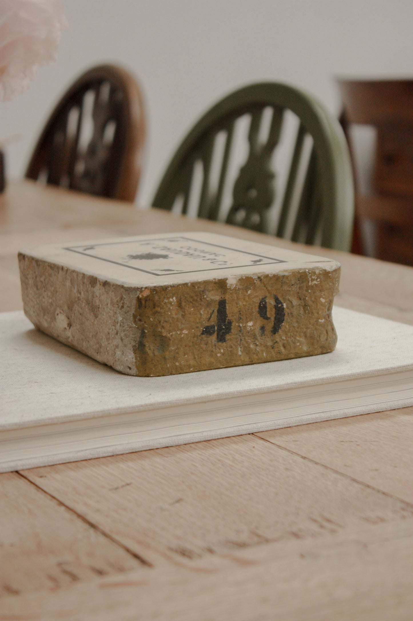 20th Century stone lithographic printing block