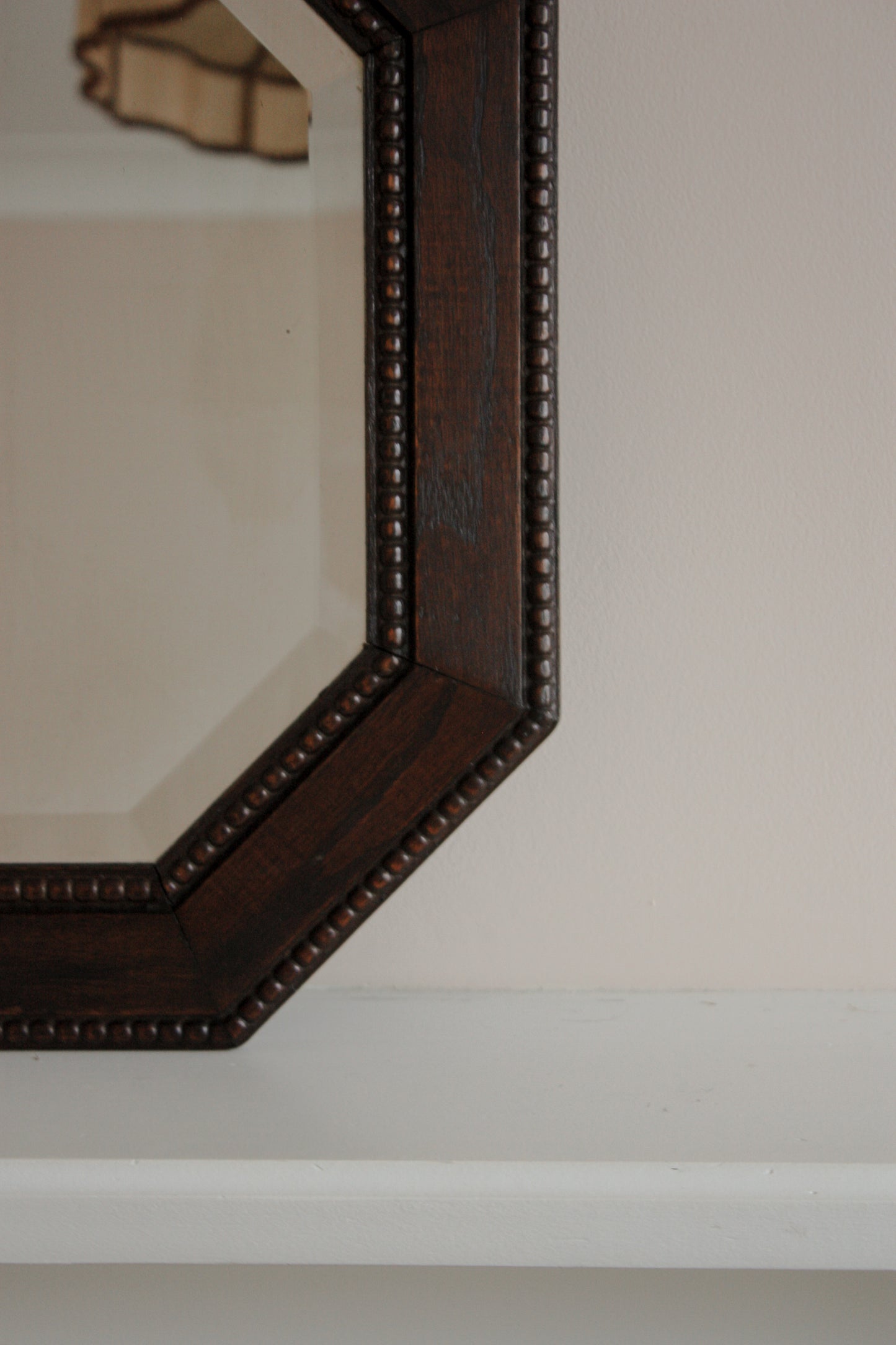 Vintage 1930s bobbin hexagon mirror