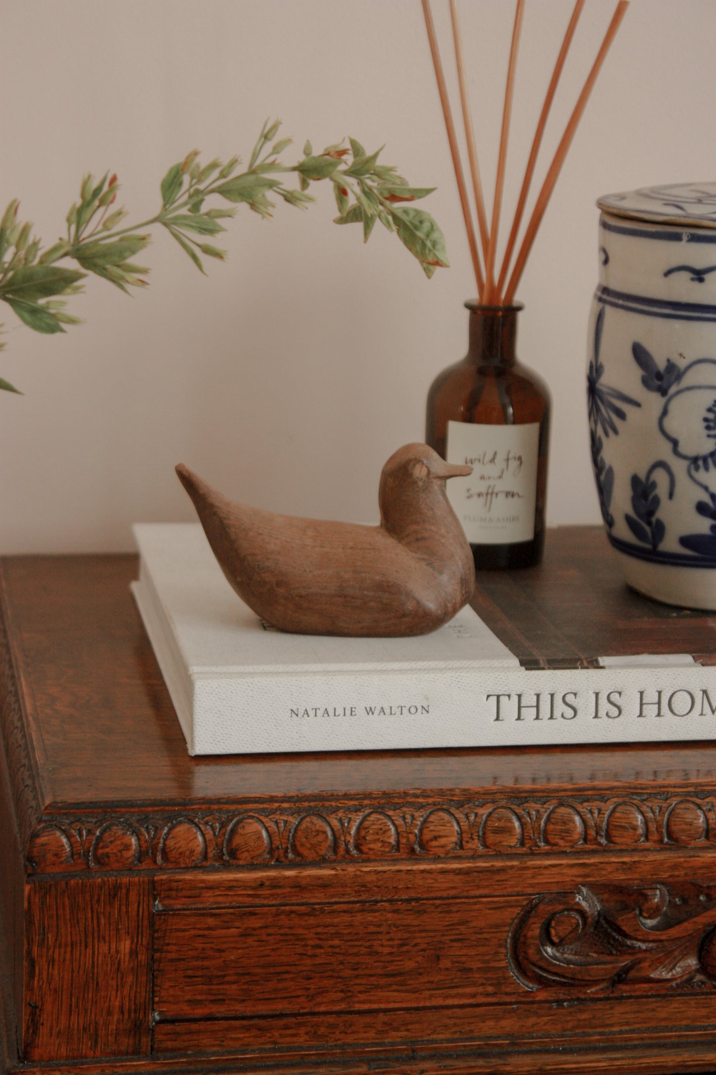 Vintage folk art wooden duck