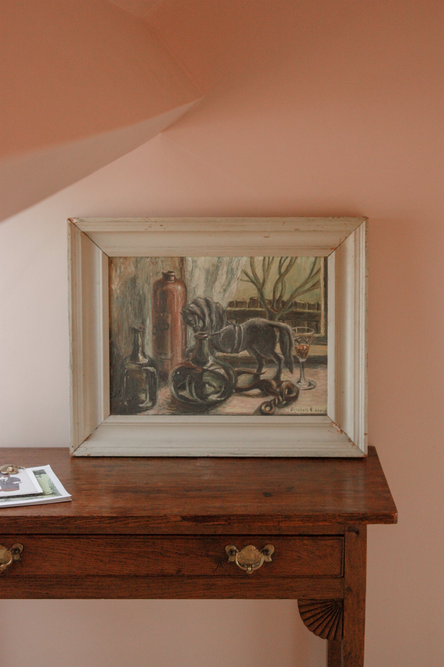 Vintage framed oil on board by Elizabeth Gibbard