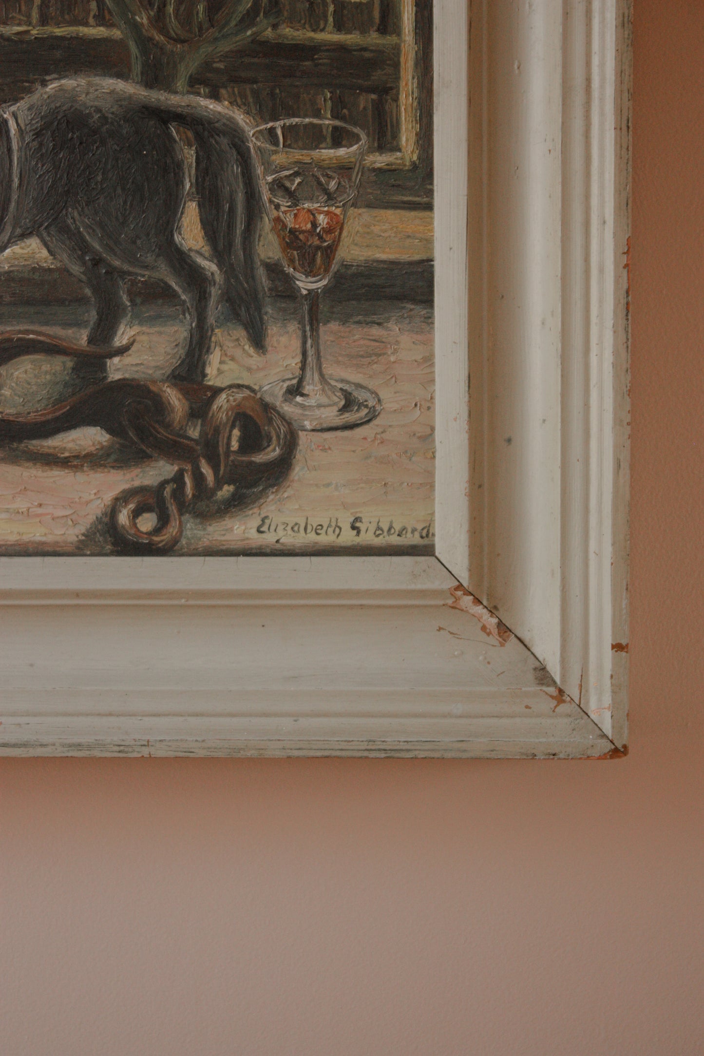 Vintage framed oil on board by Elizabeth Gibbard