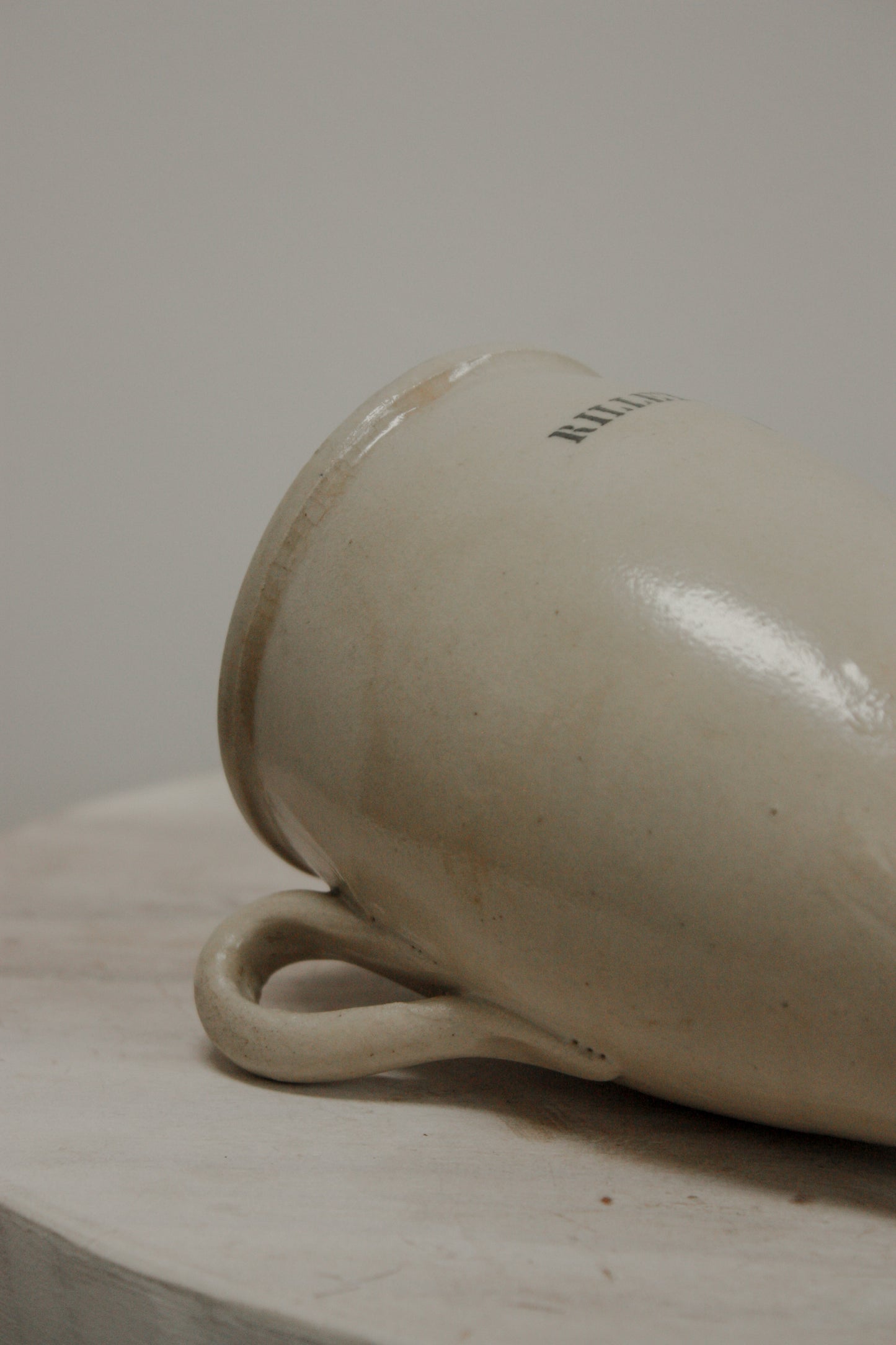 Vintage French pale stoneware pot