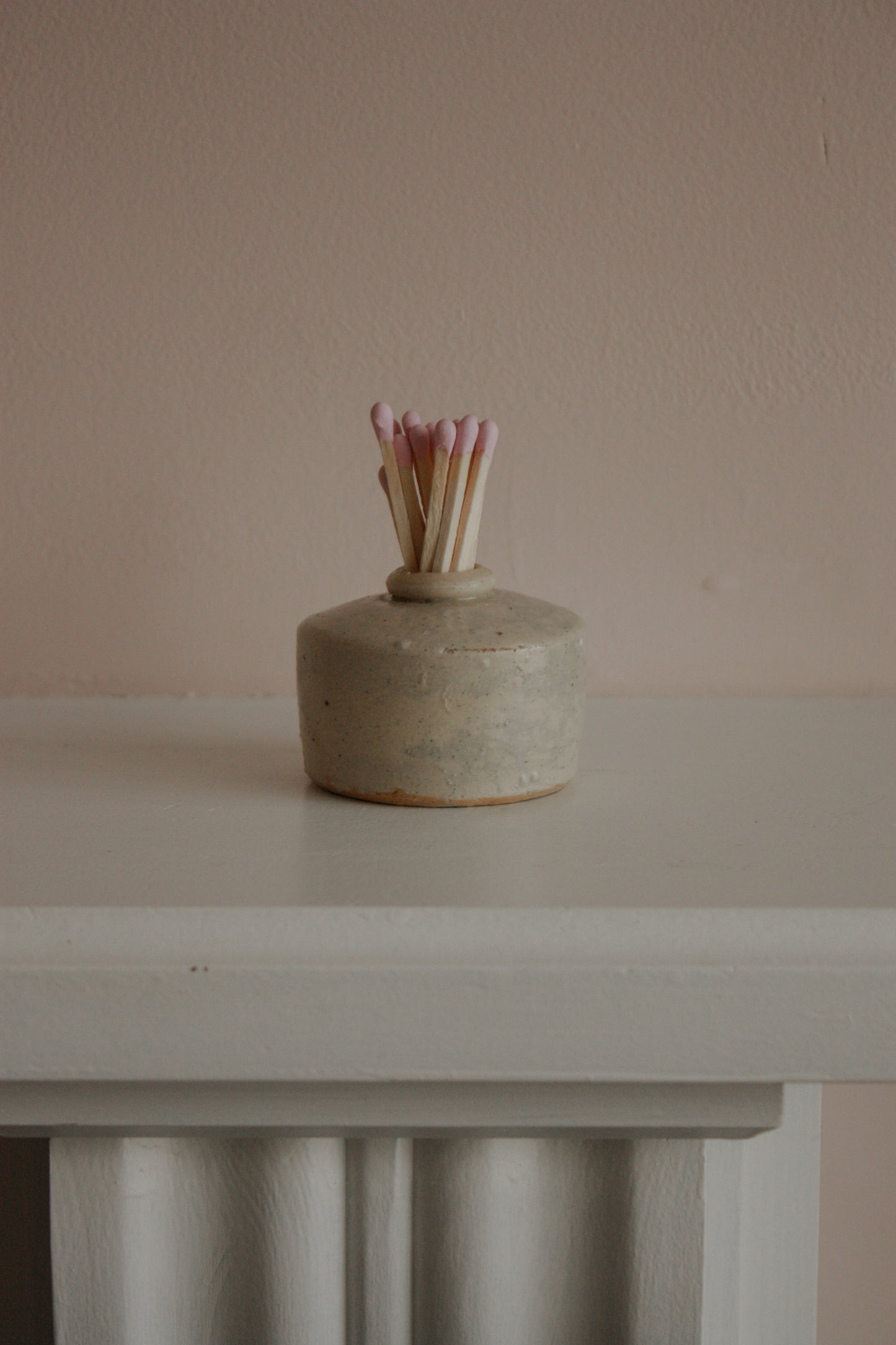 Vintage stoneware ink pot match pot