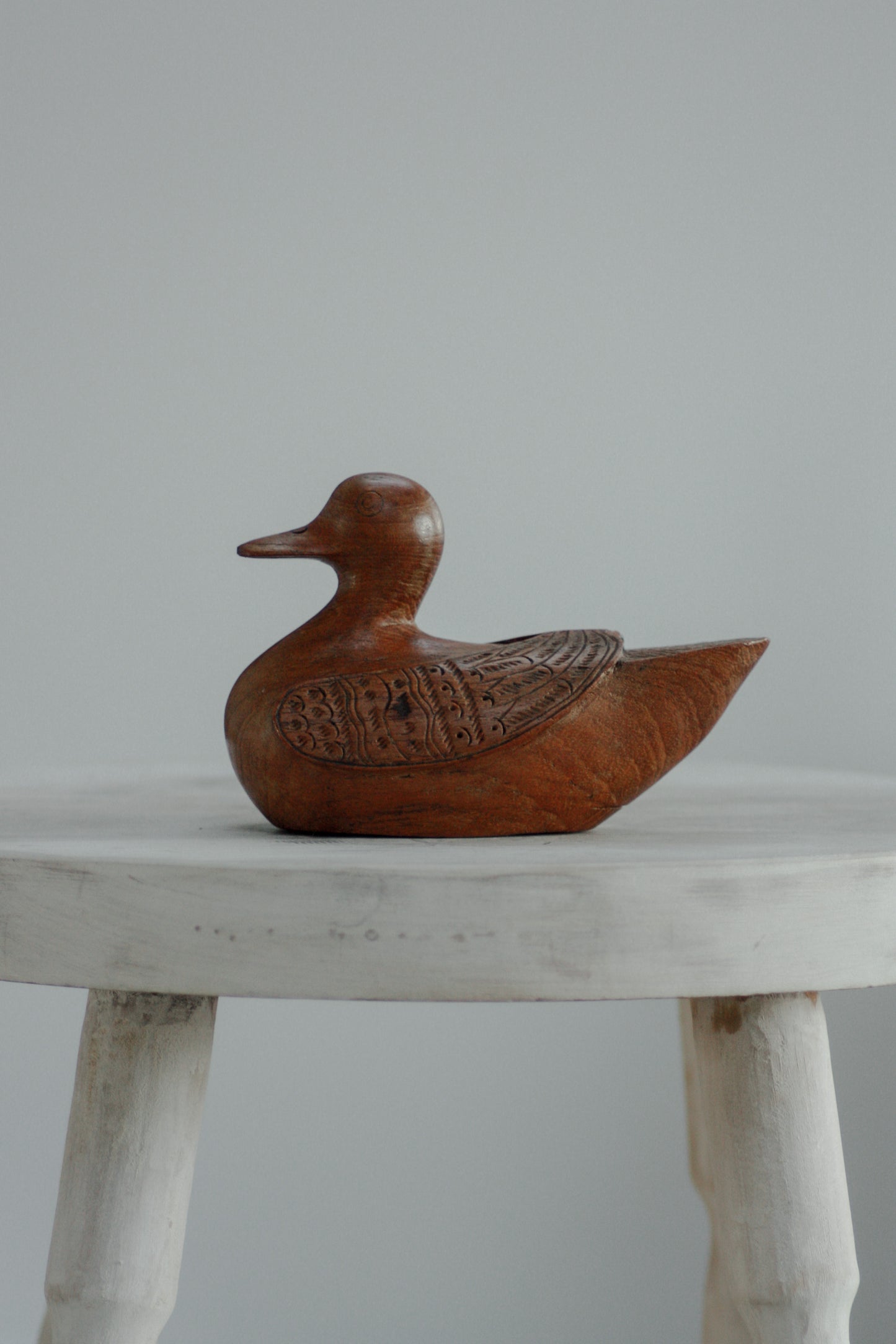 Vintage hand carved treen duck (with hidden compartment)