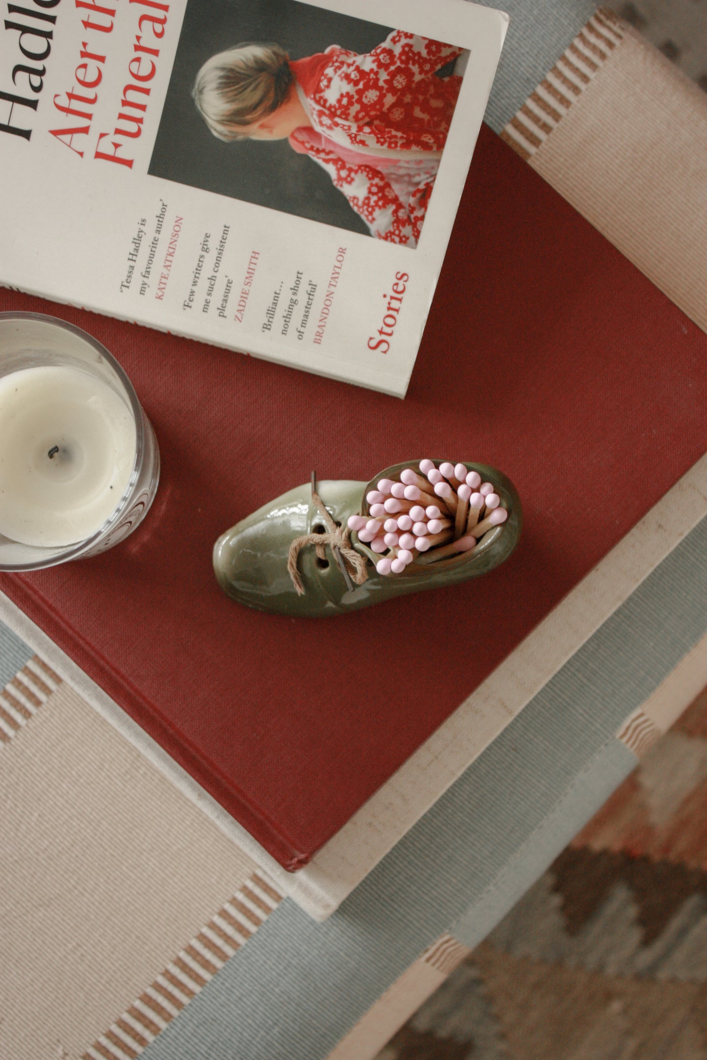 Vintage ceramic shoe match pot
