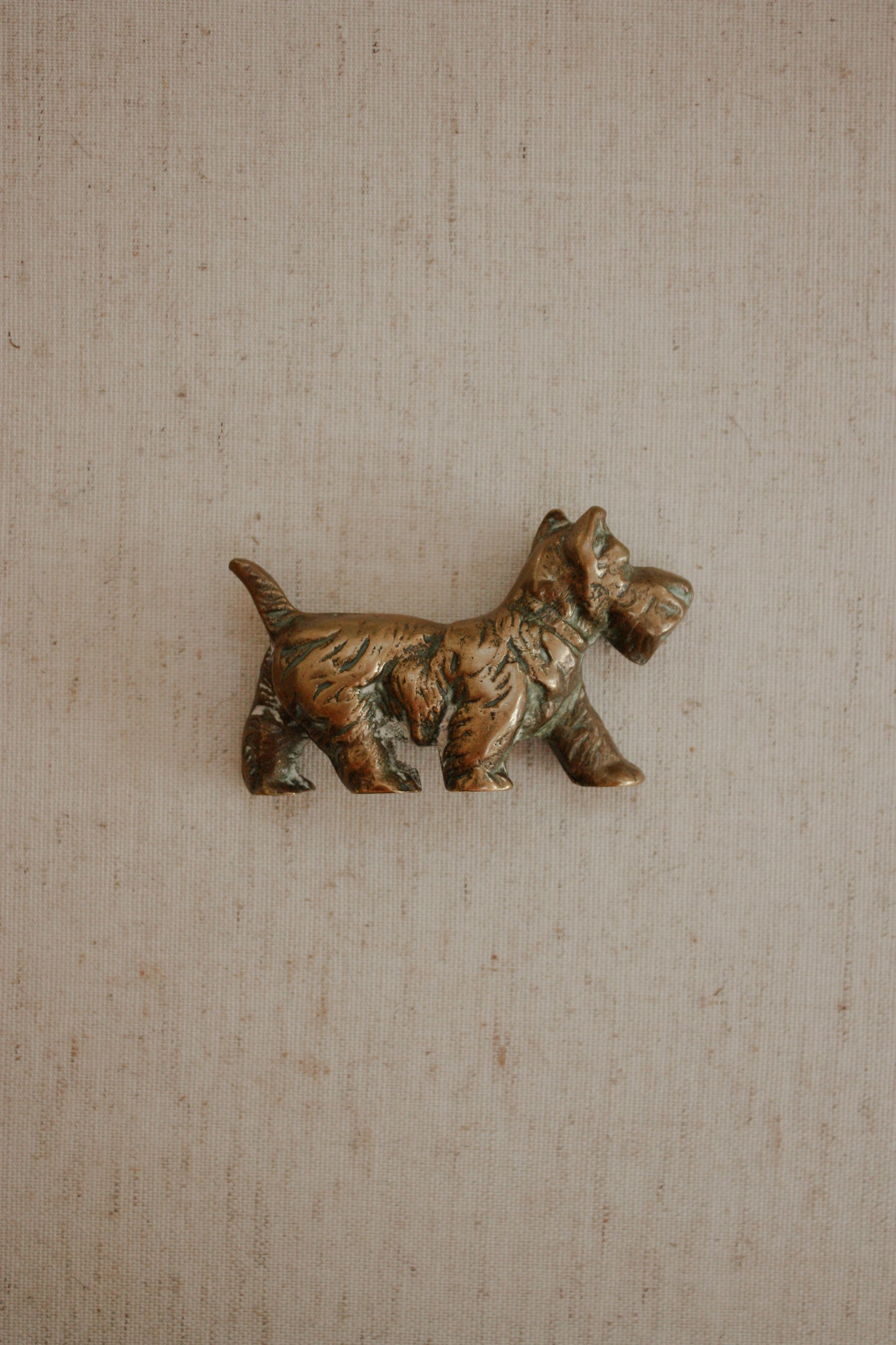 Vintage solid brass Scottish terrier paperweight