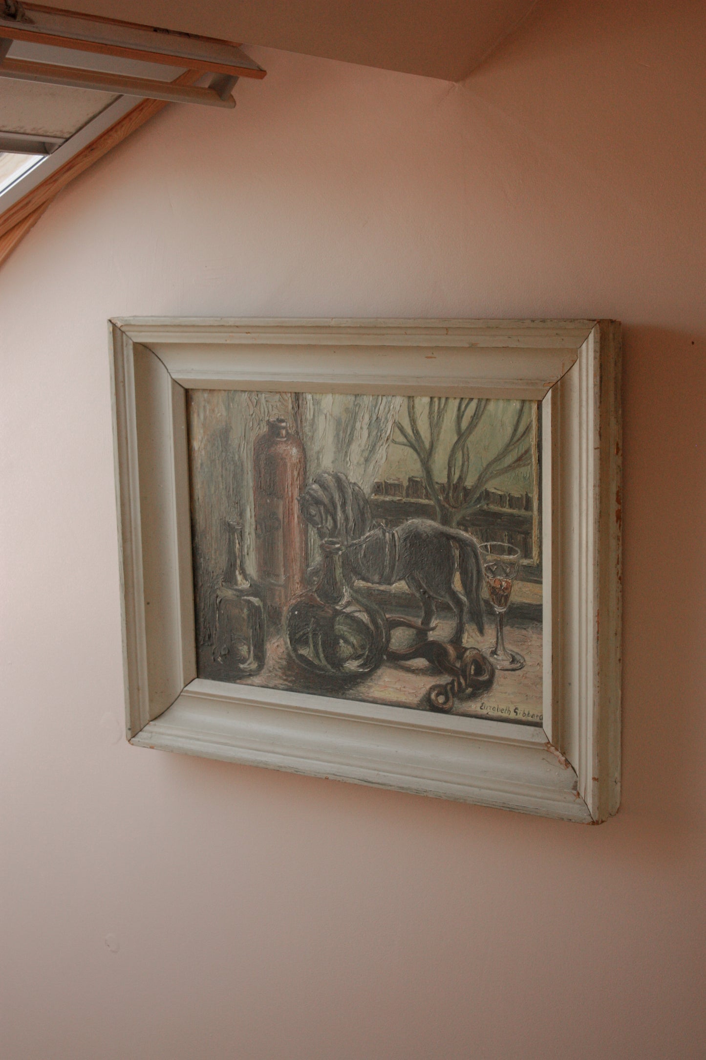 Vintage framed oil on board by Elizabeth Gibbard