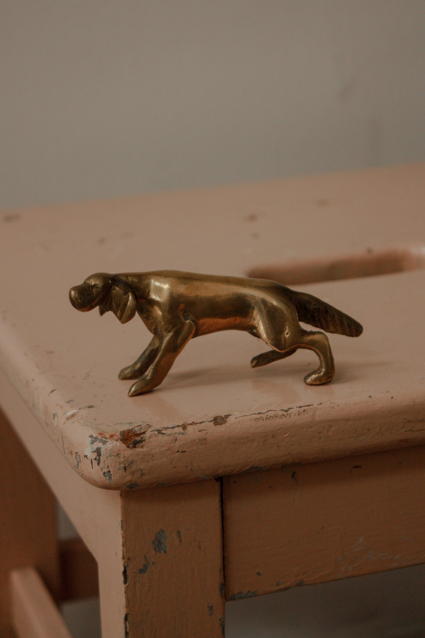 Vintage brass setter paperweight