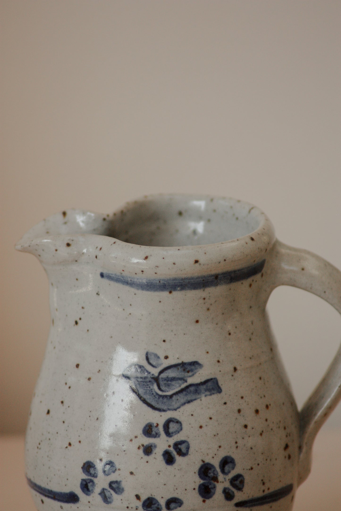 Studio pottery milk jug
