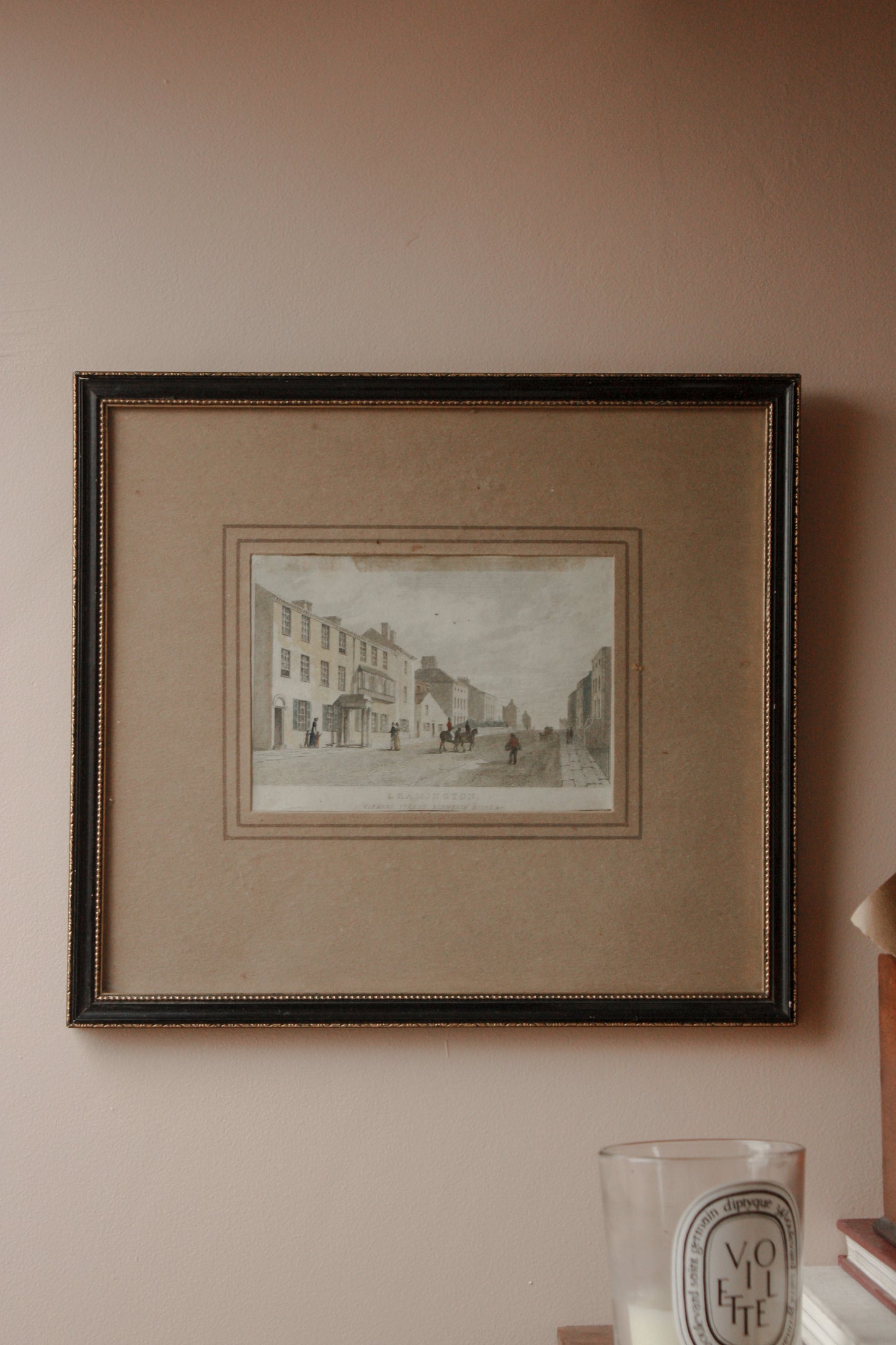 Vintage book plate print (Clemens street, Blenheim Hotel - Leamington)