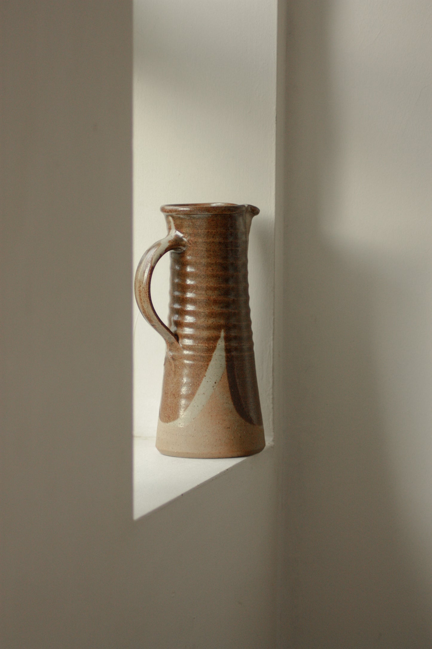Vintage studio pottery hand thrown pitcher