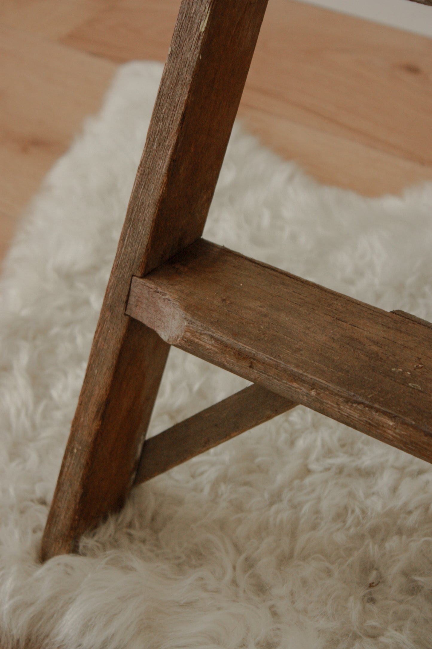 Vintage wooden stepladder / side table