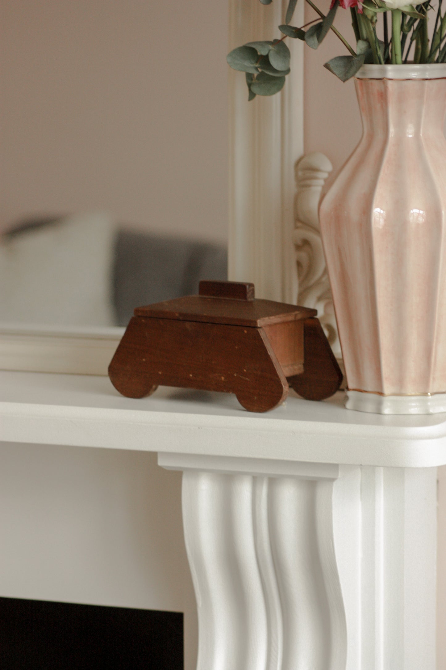 Vintage handmade wooden box made in 1943
