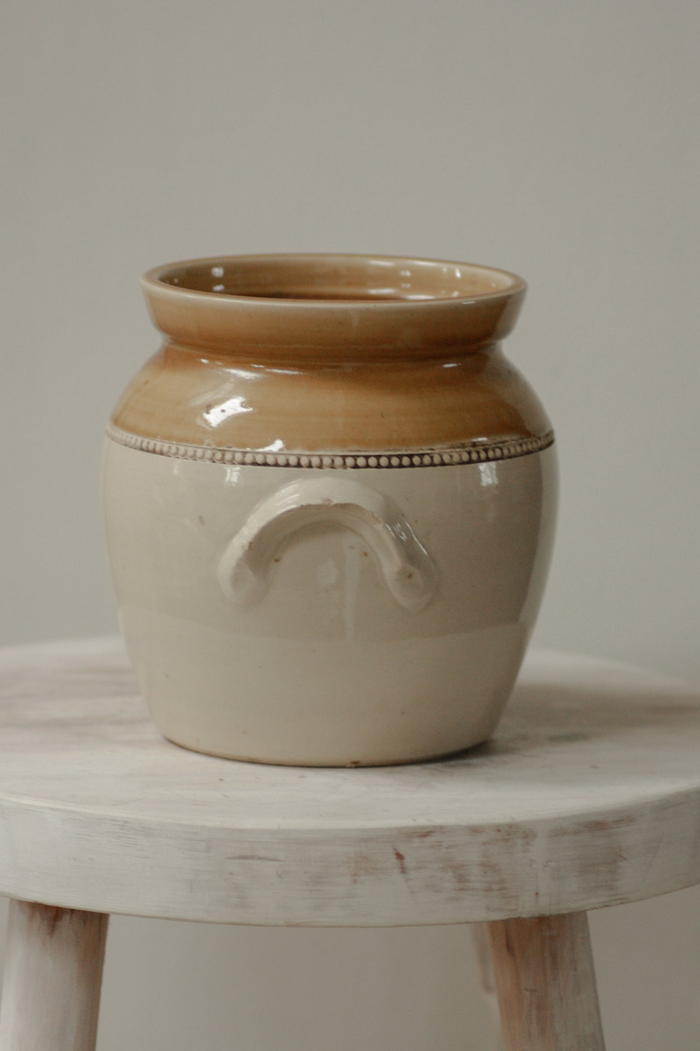 Vintage two tone stoneware pot
