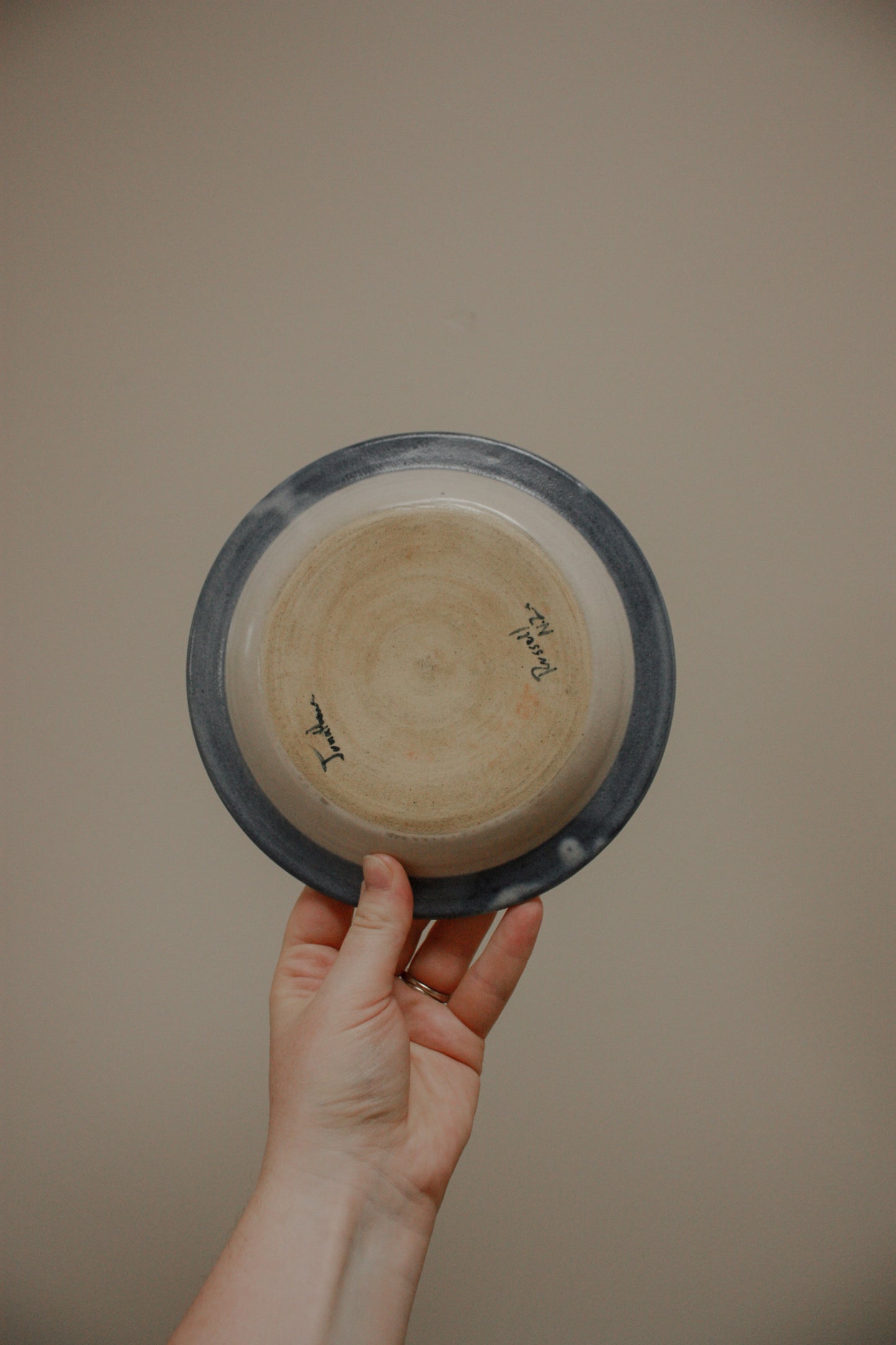 Vintage Jonathan Russell studio pottery plate - fish
