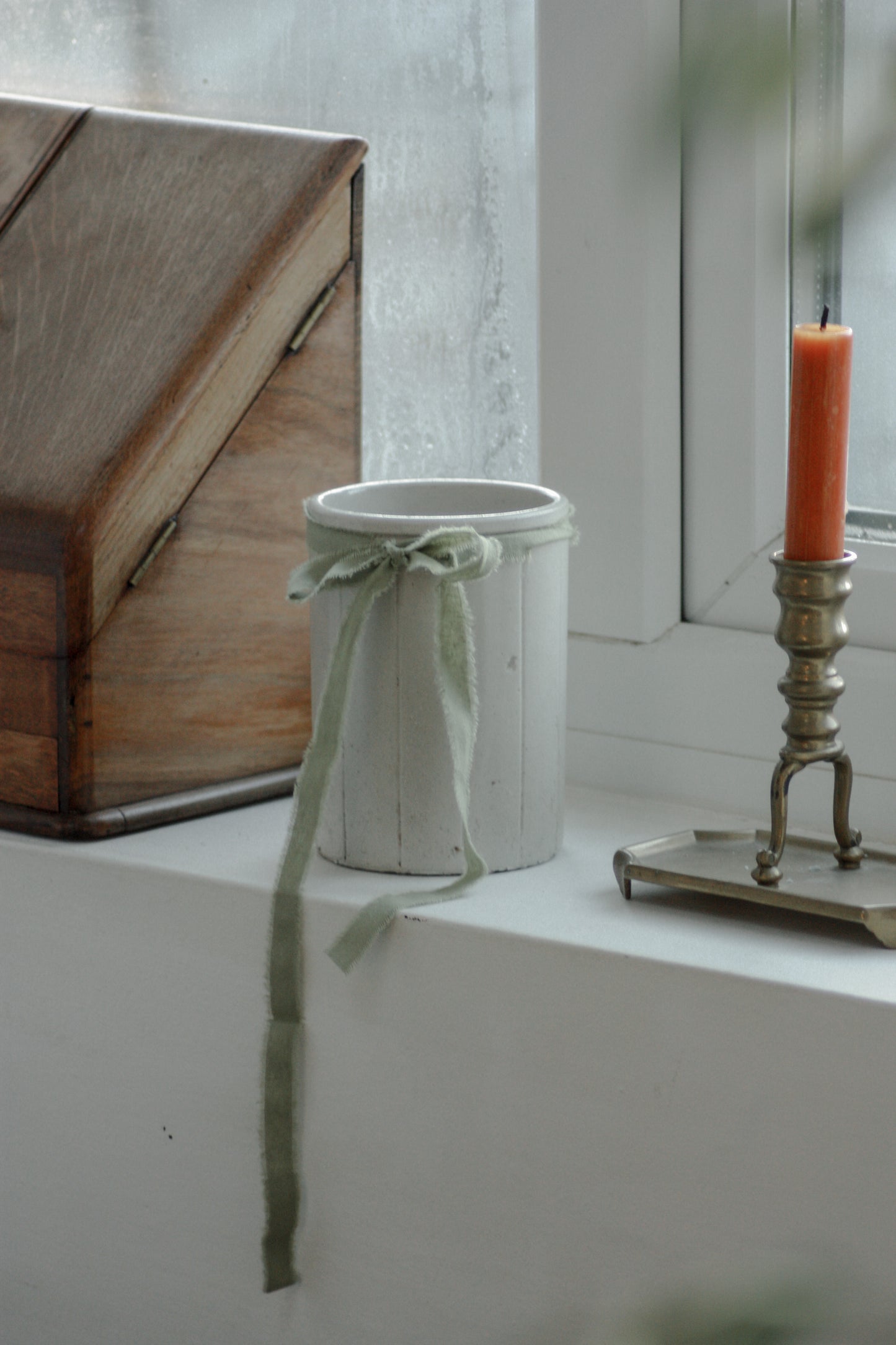 Vintage ribbed stoneware jar
