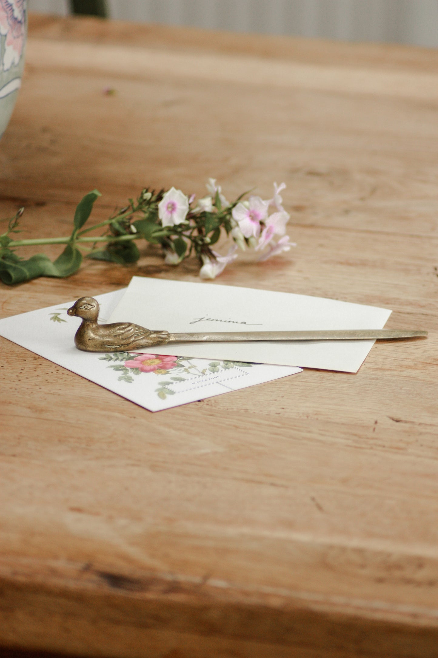 Vintage brass duck letter opener