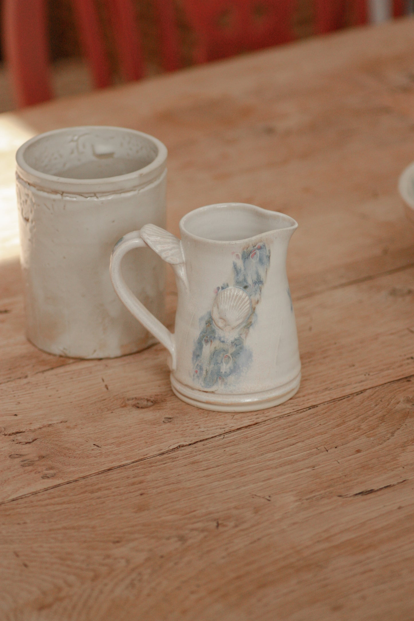 Vintage studio pottery shell creamer - Brenda Wright