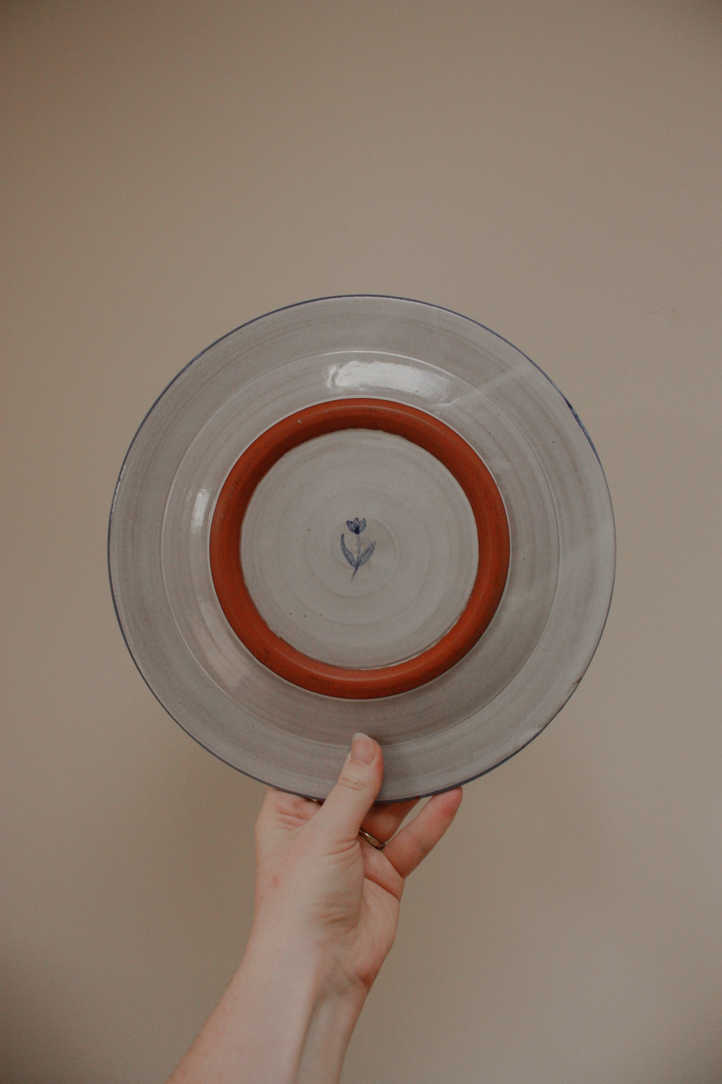 Vintage Delft duck hand painted plate (De Blauwe Tulp)