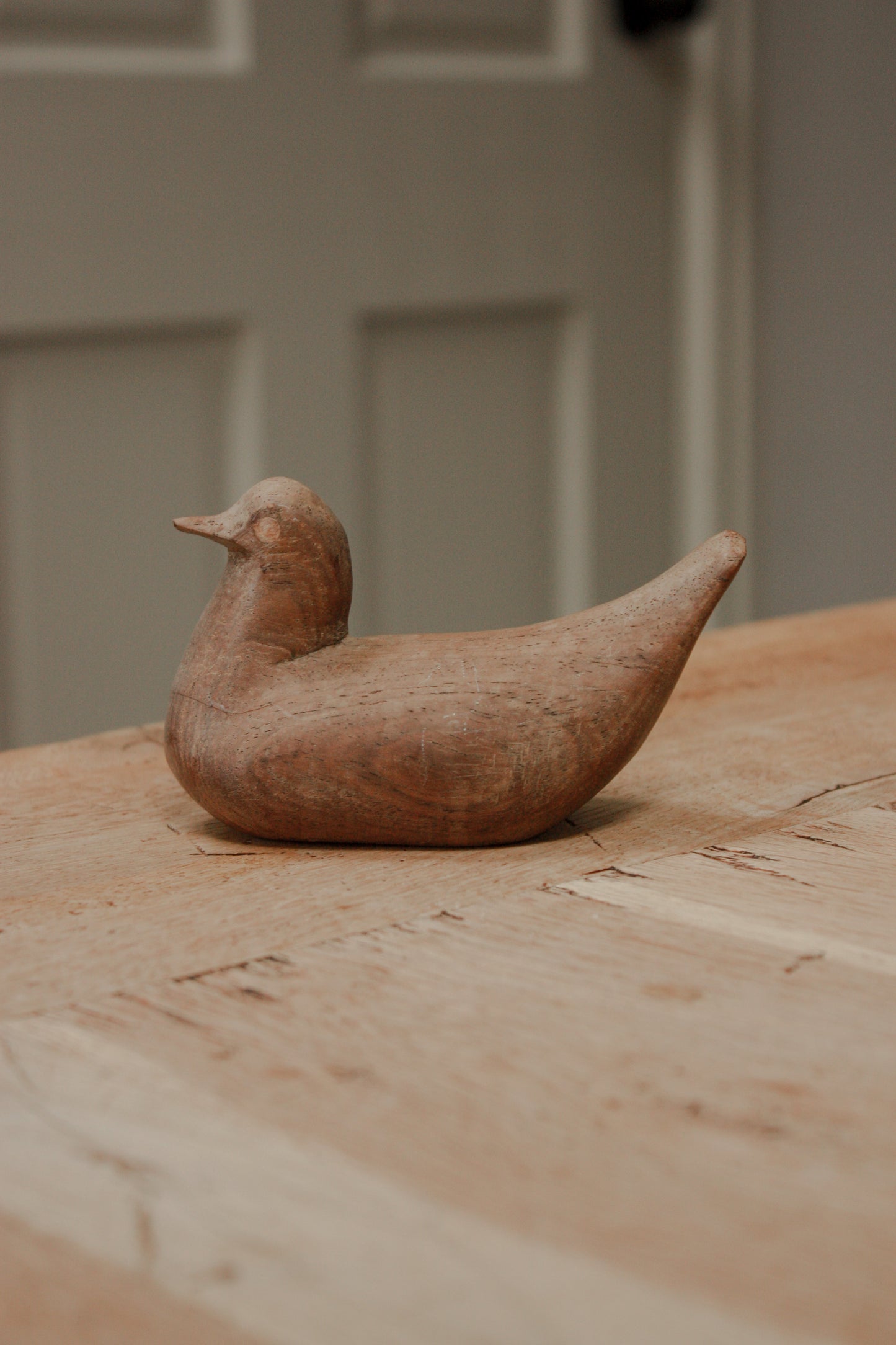 Vintage folk art wooden duck