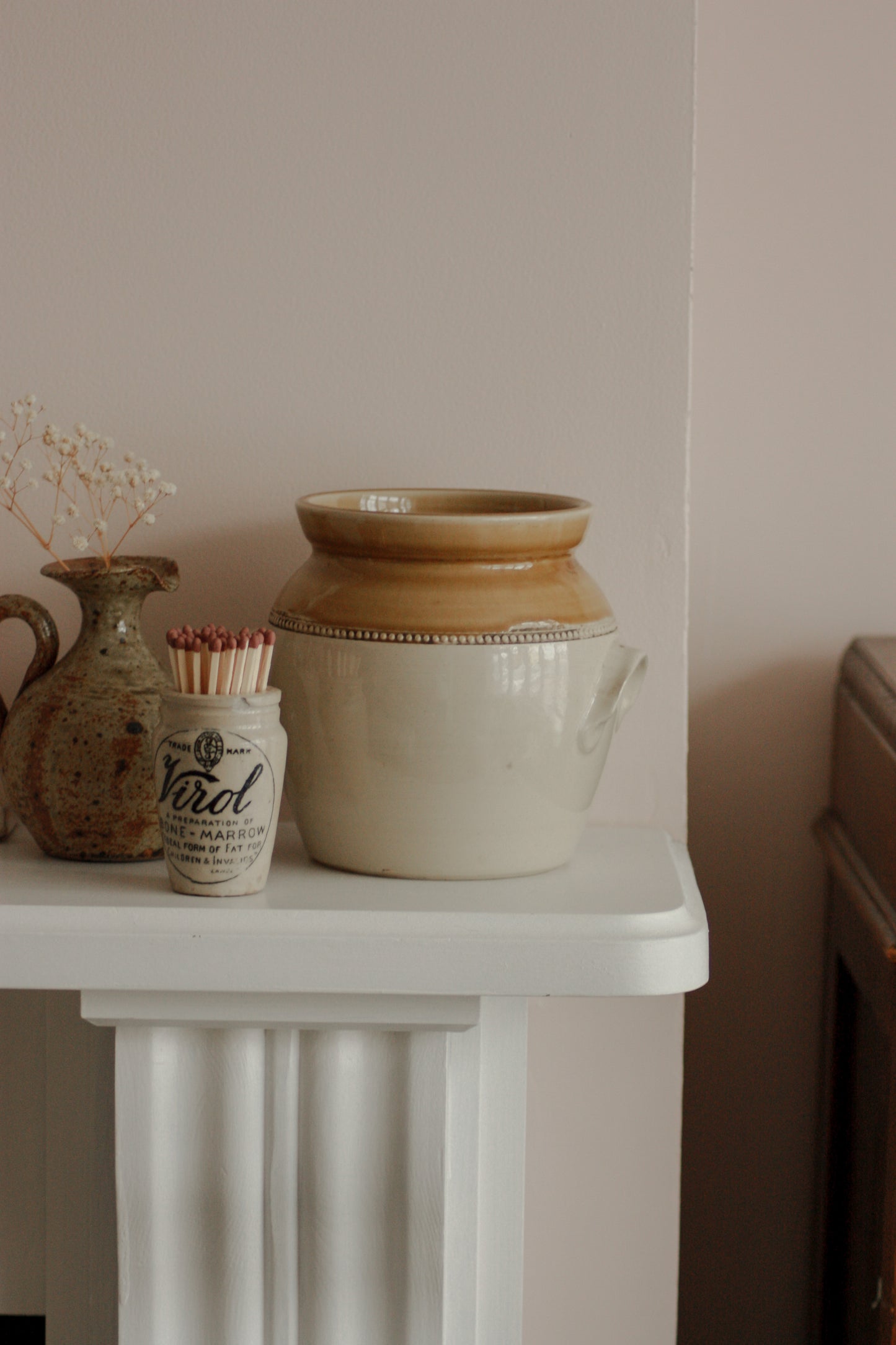 Vintage two tone stoneware pot