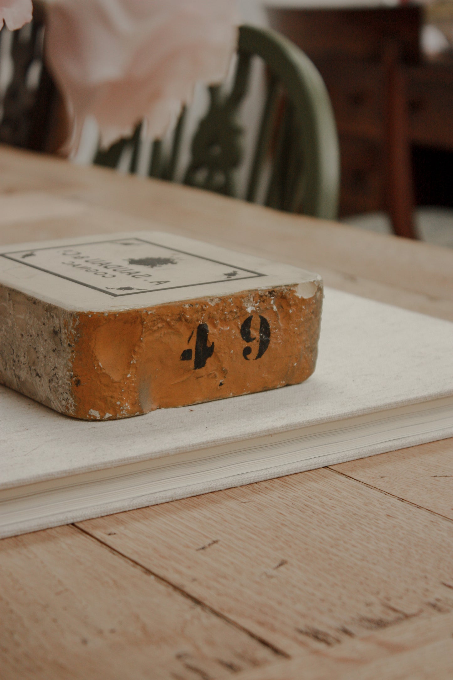 20th Century stone lithographic printing block
