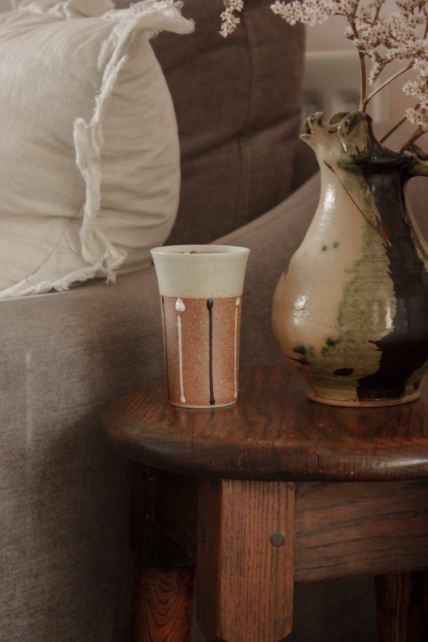 Contemporary pottery match pot