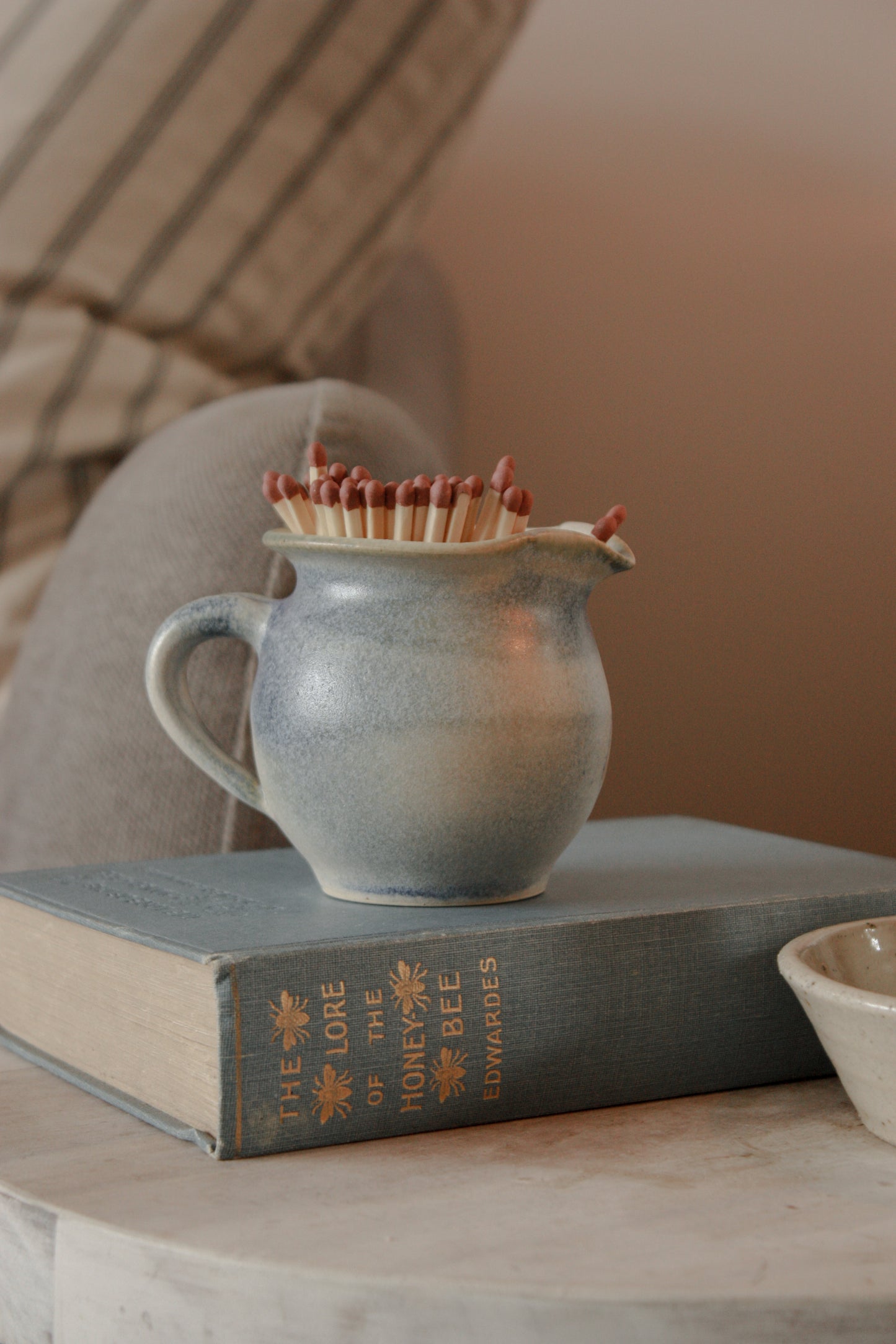 Studio pottery creamer match pot